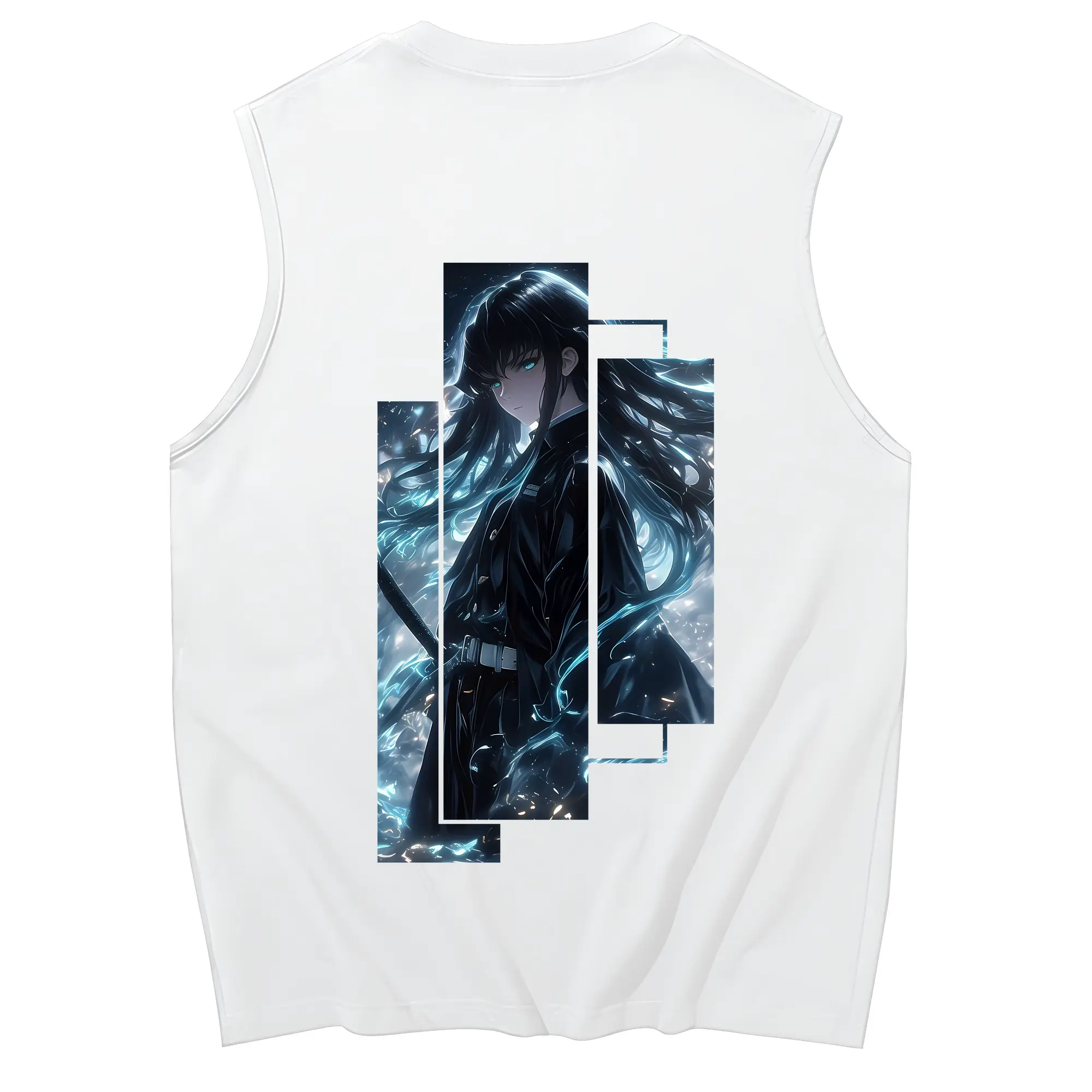 鬼滅の刃 グッズ,時透 無一郎 - コットン100％ タンクトップ ・ 背面プリント ・ タイトシルエット ・ 快適 通気性 ・ スポーツ カジュアル 散歩用
