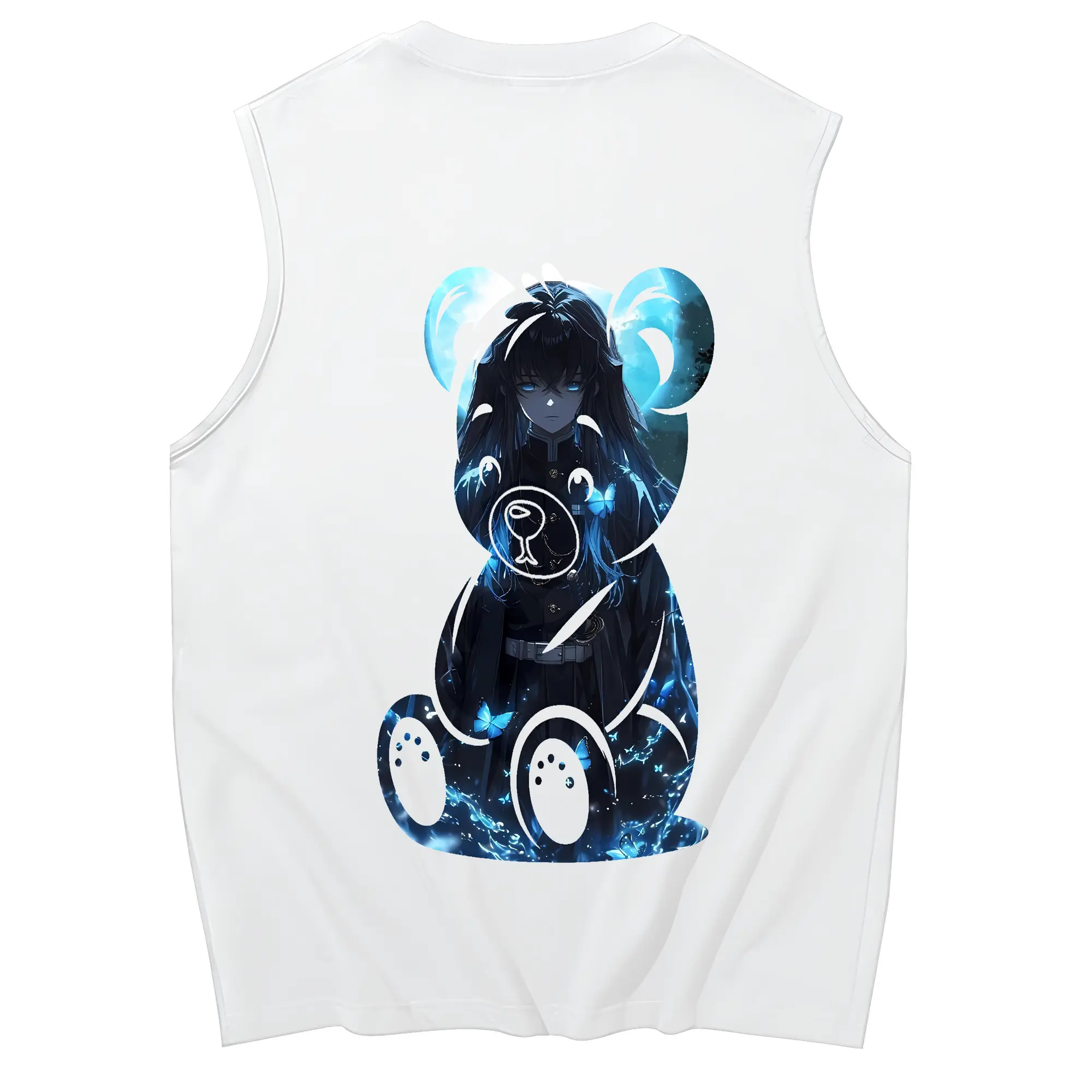 鬼滅の刃 グッズ,時透 無一郎 - コットン100％ タンクトップ ・ 背面プリント ・ タイトシルエット ・ 快適 通気性 ・ スポーツ カジュアル 散歩用