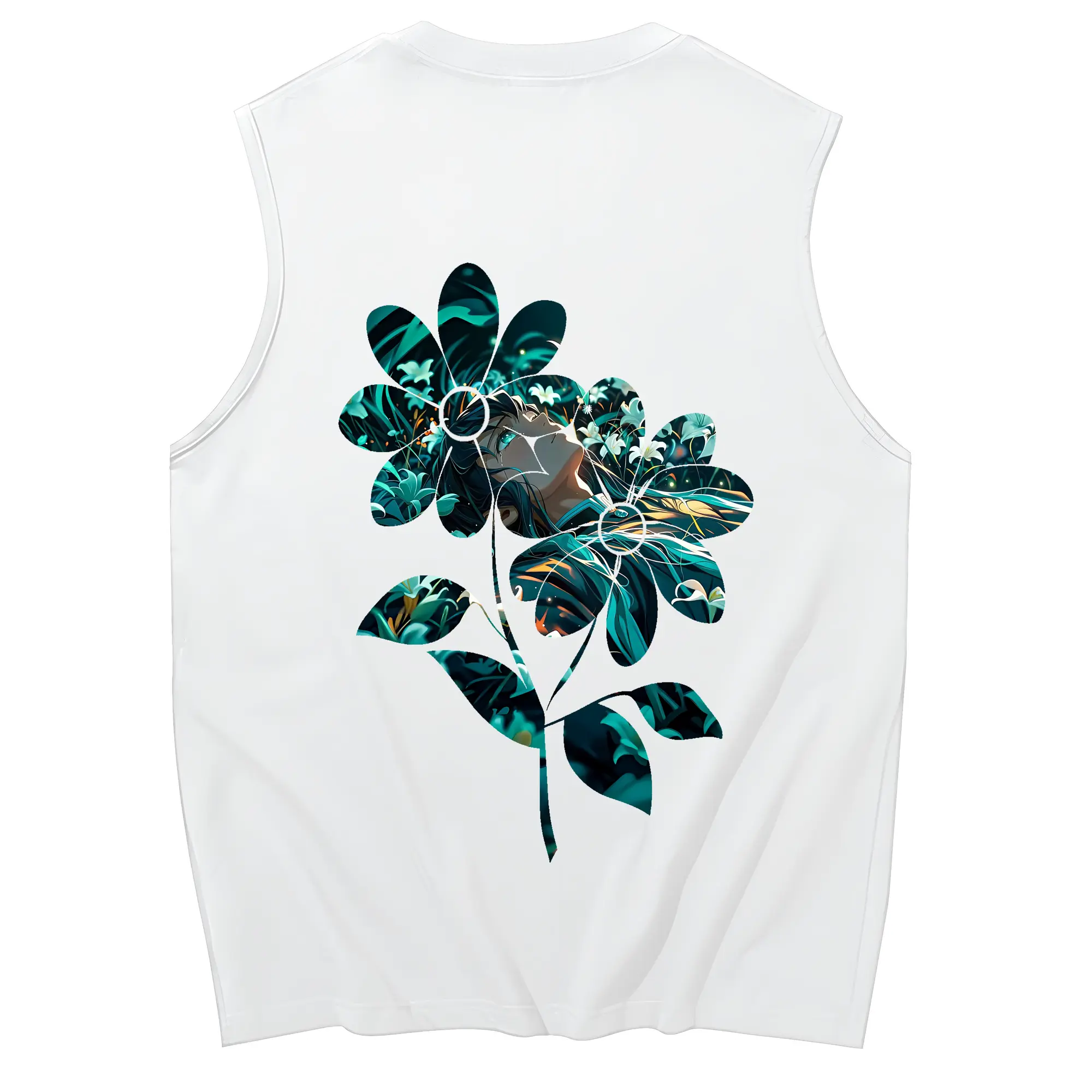 鬼滅の刃 グッズ,時透 無一郎 - コットン100％ タンクトップ ・ 背面プリント ・ タイトシルエット ・ 快適 通気性 ・ スポーツ カジュアル 散歩用