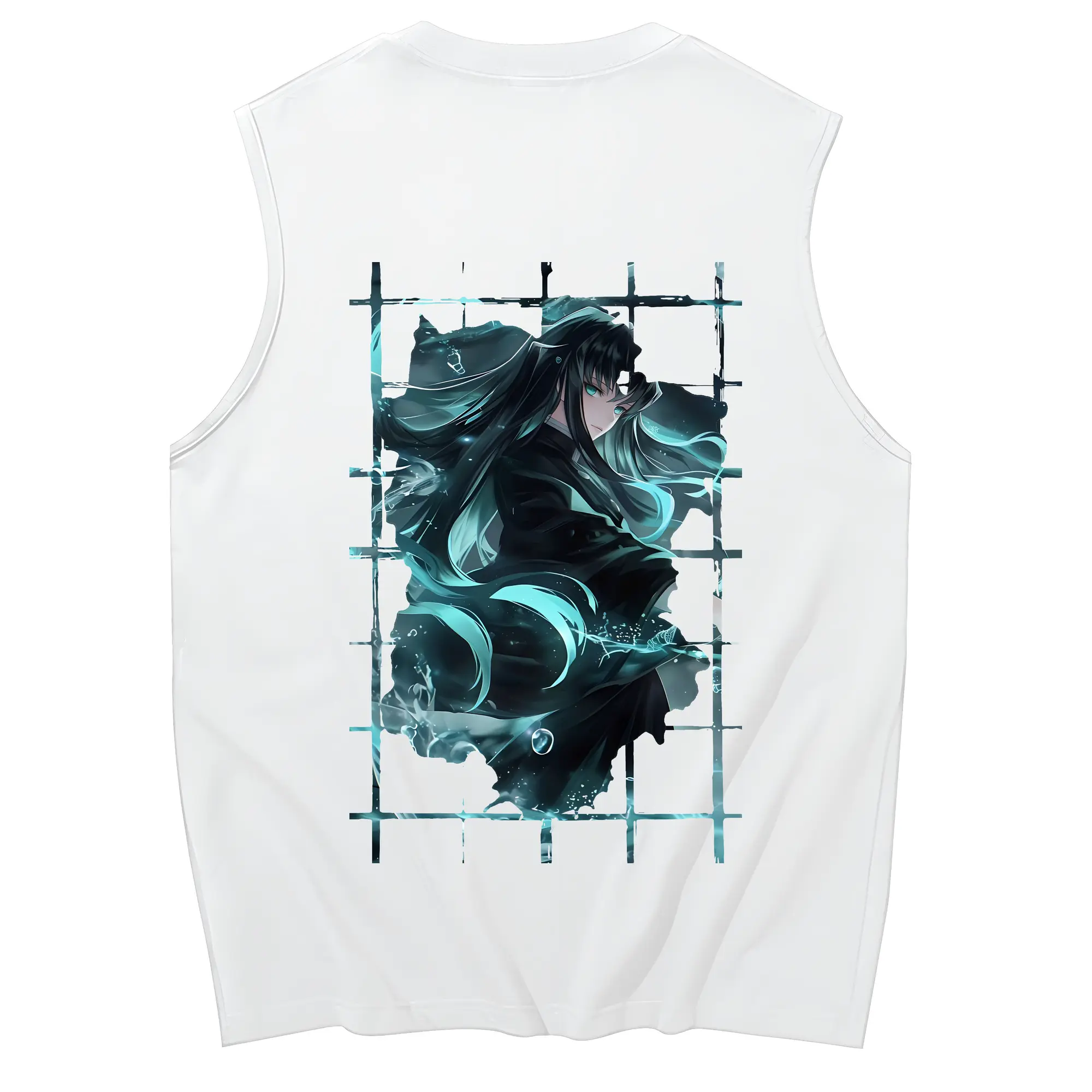 鬼滅の刃 グッズ,時透 無一郎 - コットン100％ タンクトップ ・ 背面プリント ・ タイトシルエット ・ 快適 通気性 ・ スポーツ カジュアル 散歩用