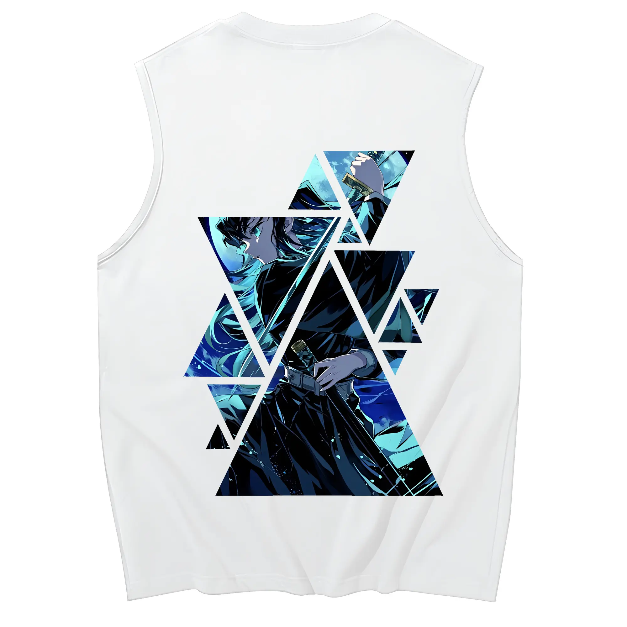 鬼滅の刃 グッズ,時透 無一郎 - コットン100％ タンクトップ ・ 背面プリント ・ タイトシルエット ・ 快適 通気性 ・ スポーツ カジュアル 散歩用