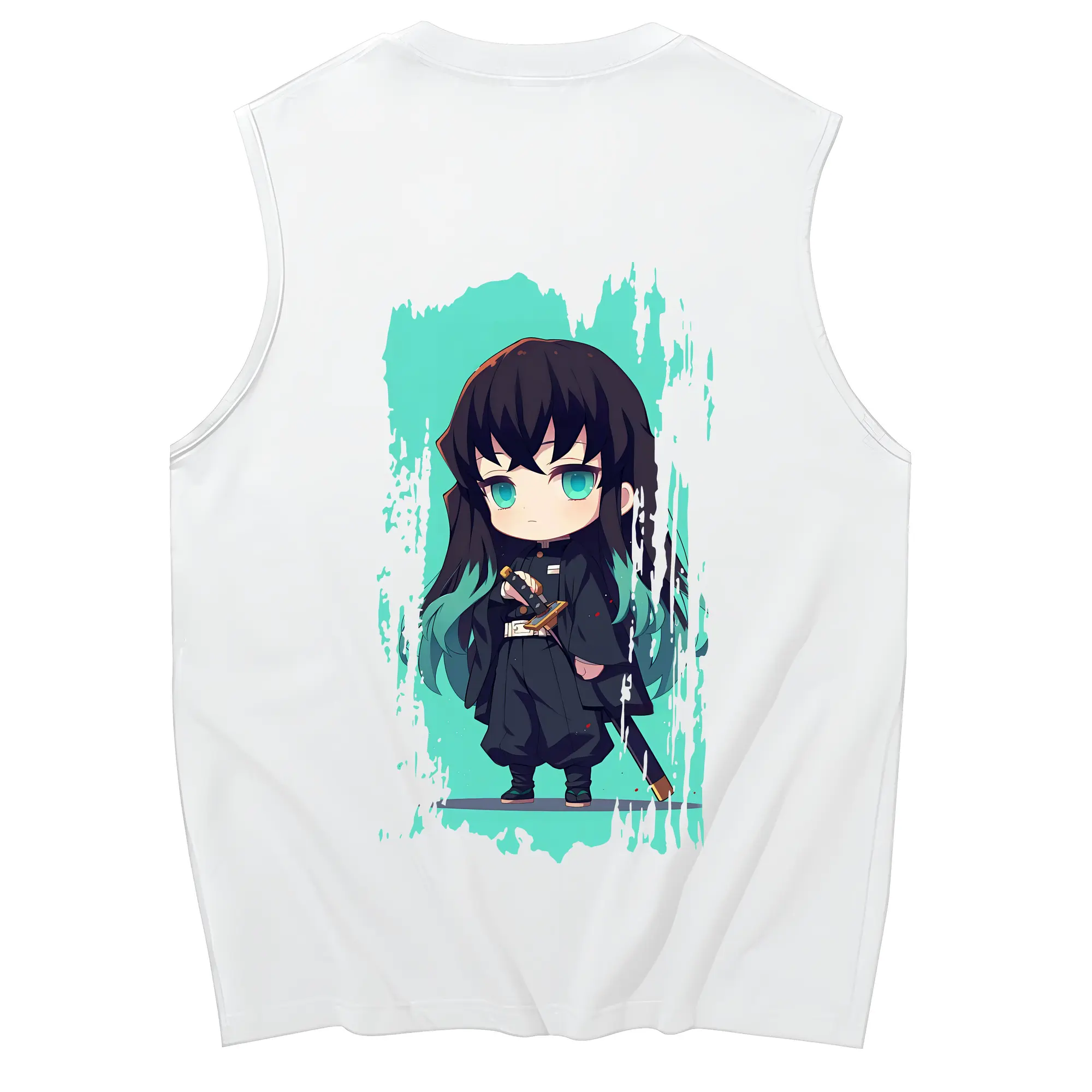 鬼滅の刃 グッズ,時透 無一郎 - コットン100％ タンクトップ ・ 背面プリント ・ タイトシルエット ・ 快適 通気性 ・ スポーツ カジュアル 散歩用