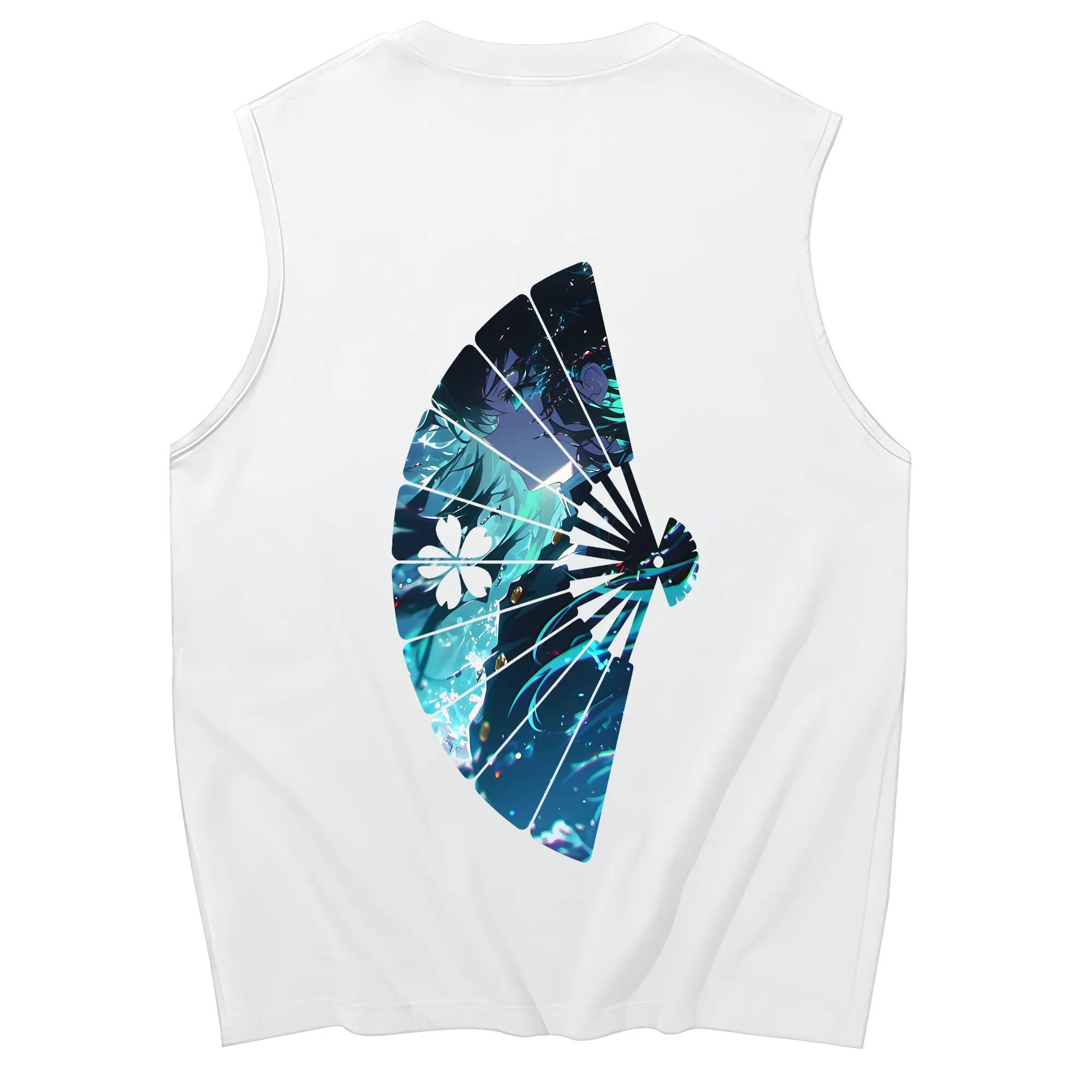 鬼滅の刃 グッズ,時透 無一郎 - コットン100％ タンクトップ ・ 背面プリント ・ タイトシルエット ・ 快適 通気性 ・ スポーツ カジュアル 散歩用