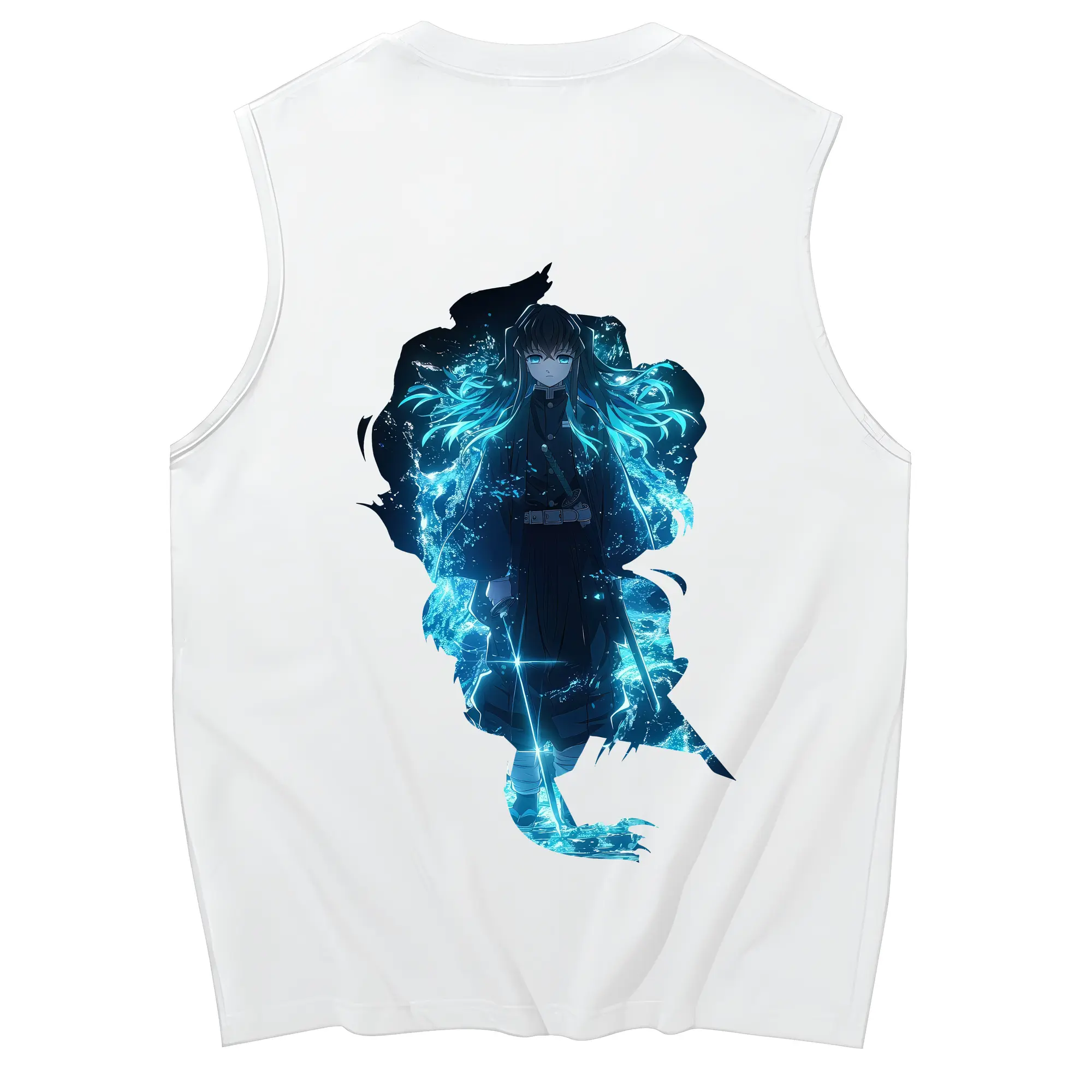 鬼滅の刃 グッズ,時透 無一郎 - コットン100％ タンクトップ ・ 背面プリント ・ タイトシルエット ・ 快適 通気性 ・ スポーツ カジュアル 散歩用