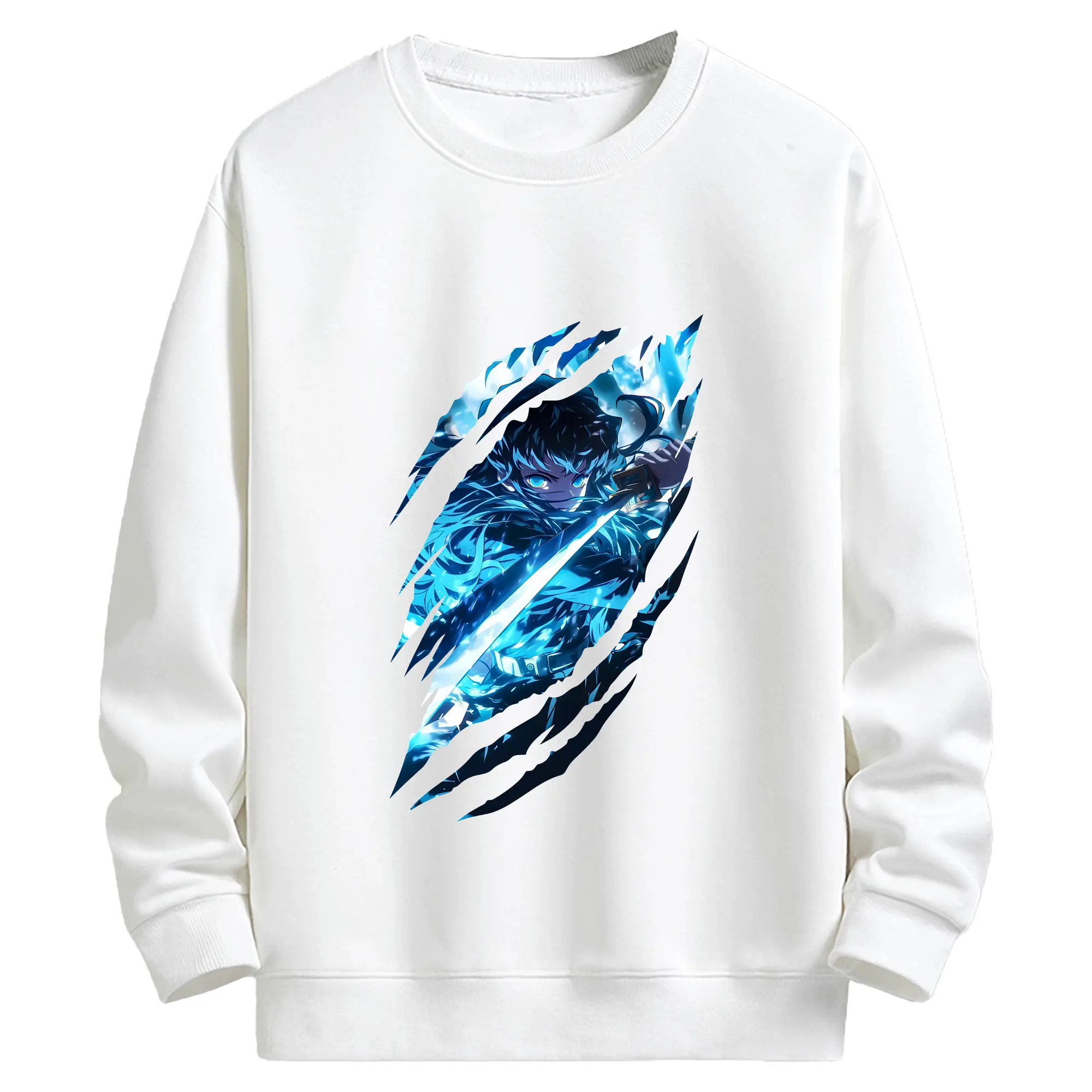鬼滅の刃 グッズ,時透 無一郎 - 高品質 クルーネック スウェット ・ コットン59％ ポリエステル41％ ・ ユニセックス 長袖 トレーナー ・ カジュアル デイリー スポーツ 散歩用