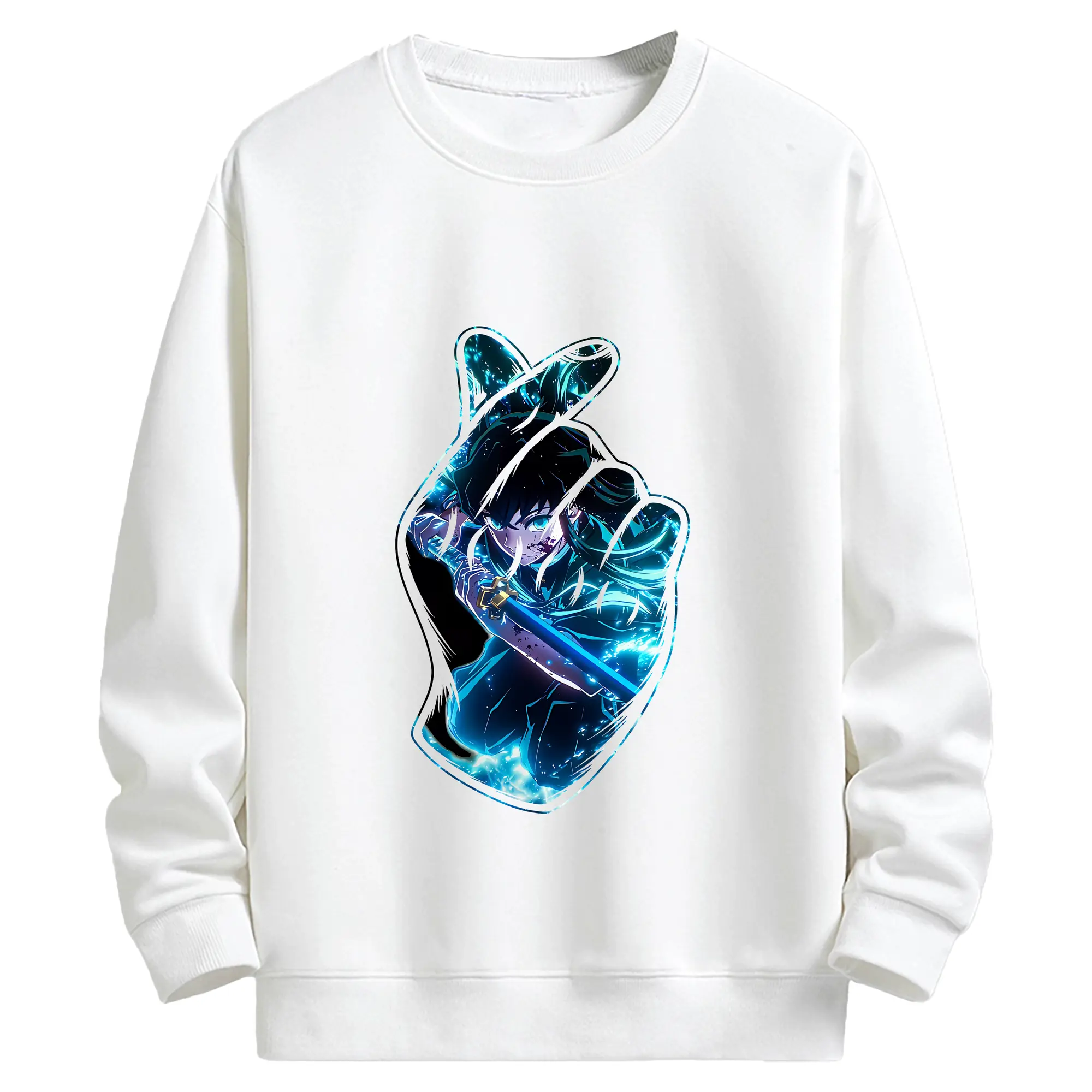 鬼滅の刃 グッズ,時透 無一郎 - 高品質 クルーネック スウェット ・ コットン59％ ポリエステル41％ ・ ユニセックス 長袖 トレーナー ・ カジュアル デイリー スポーツ 散歩用