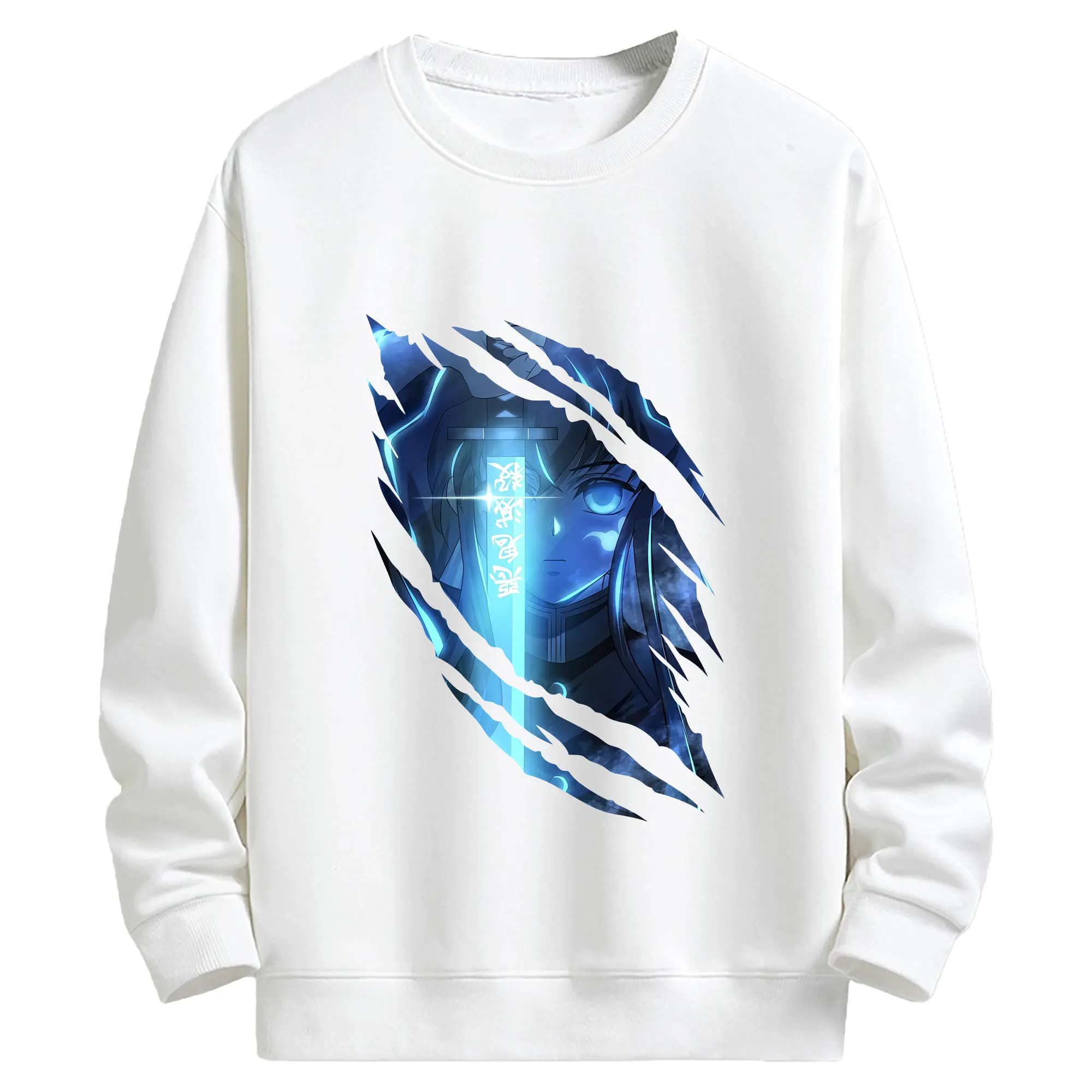 鬼滅の刃 グッズ,時透 無一郎 - 高品質 クルーネック スウェット ・ コットン59％ ポリエステル41％ ・ ユニセックス 長袖 トレーナー ・ カジュアル デイリー スポーツ 散歩用