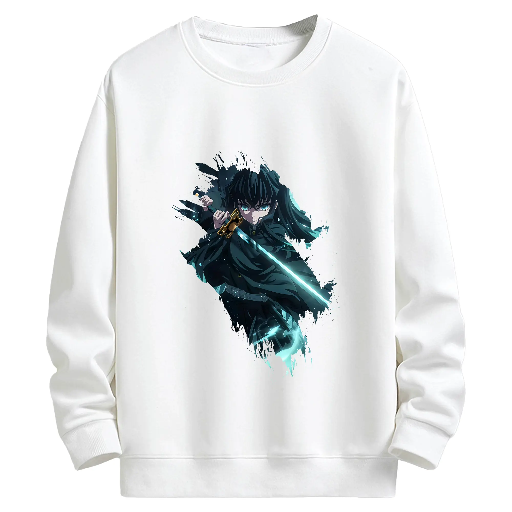 鬼滅の刃 グッズ,時透 無一郎 - 高品質 クルーネック スウェット ・ コットン59％ ポリエステル41％ ・ ユニセックス 長袖 トレーナー ・ カジュアル デイリー スポーツ 散歩用