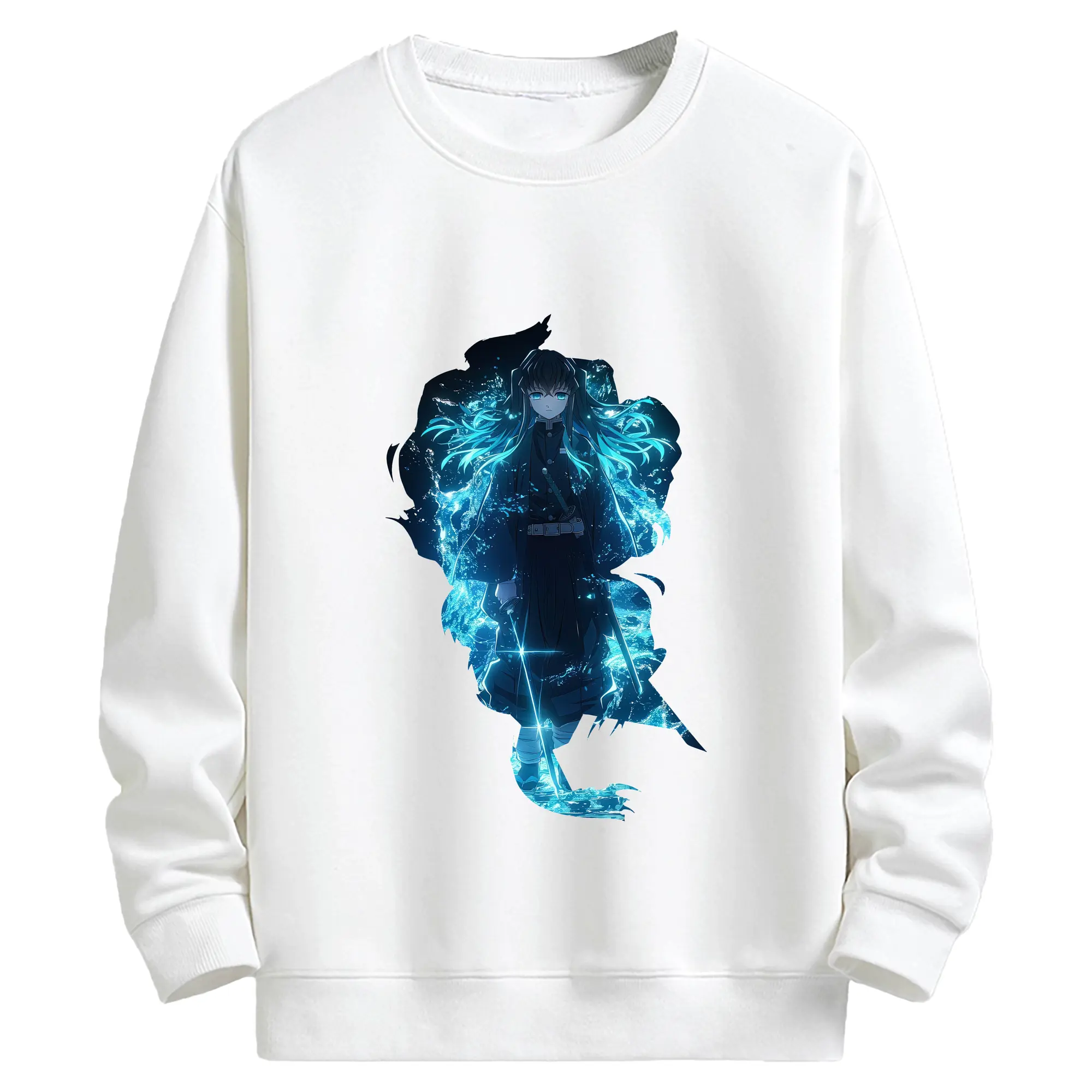鬼滅の刃 グッズ,時透 無一郎 - 高品質 クルーネック スウェット ・ コットン59％ ポリエステル41％ ・ ユニセックス 長袖 トレーナー ・ カジュアル デイリー スポーツ 散歩用