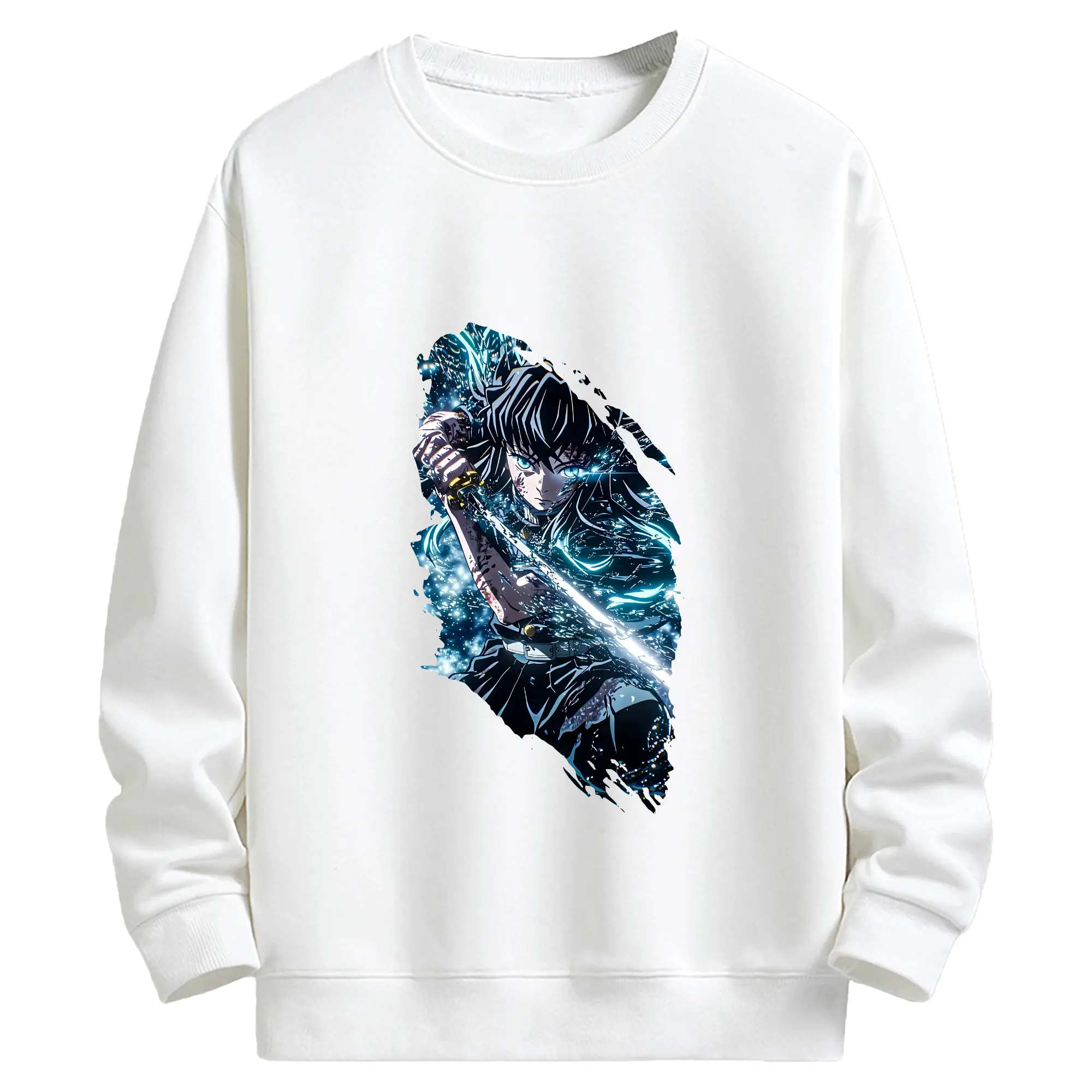 鬼滅の刃 グッズ,時透 無一郎 - 高品質 クルーネック スウェット ・ コットン59％ ポリエステル41％ ・ ユニセックス 長袖 トレーナー ・ カジュアル デイリー スポーツ 散歩用