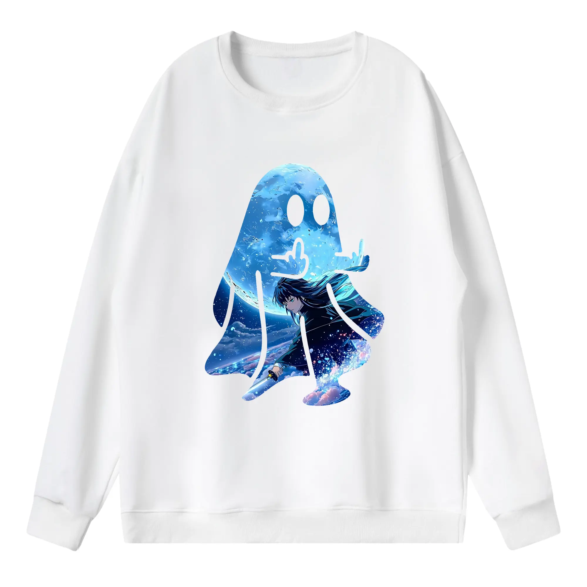 鬼滅の刃 グッズ,時透 無一郎 - 薄手 クルーネック スウェット 裏毛260g · ポリエステル 春秋向け カジュアル 男女兼用 · トレーナー デイリー スポーツ 散歩に最適