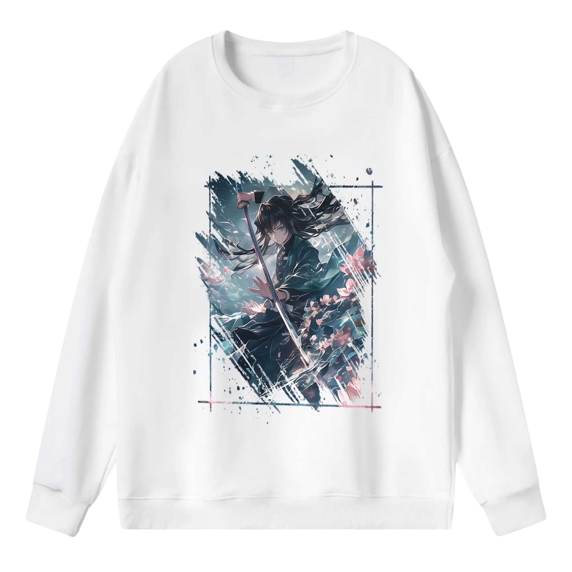 鬼滅の刃 グッズ,時透 無一郎 - 薄手 クルーネック スウェット 裏毛260g · ポリエステル 春秋向け カジュアル 男女兼用 · トレーナー デイリー スポーツ 散歩に最適