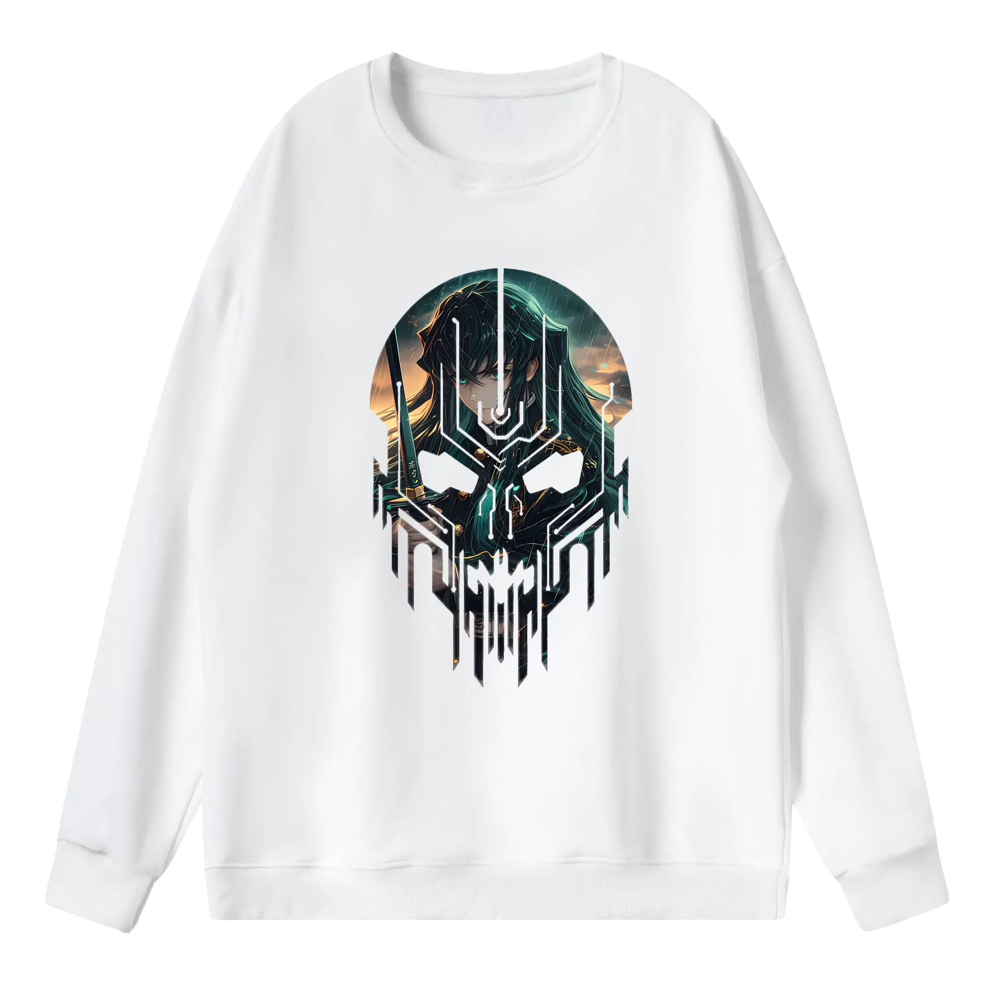 鬼滅の刃 グッズ,時透 無一郎 - 薄手 クルーネック スウェット 裏毛260g · ポリエステル 春秋向け カジュアル 男女兼用 · トレーナー デイリー スポーツ 散歩に最適