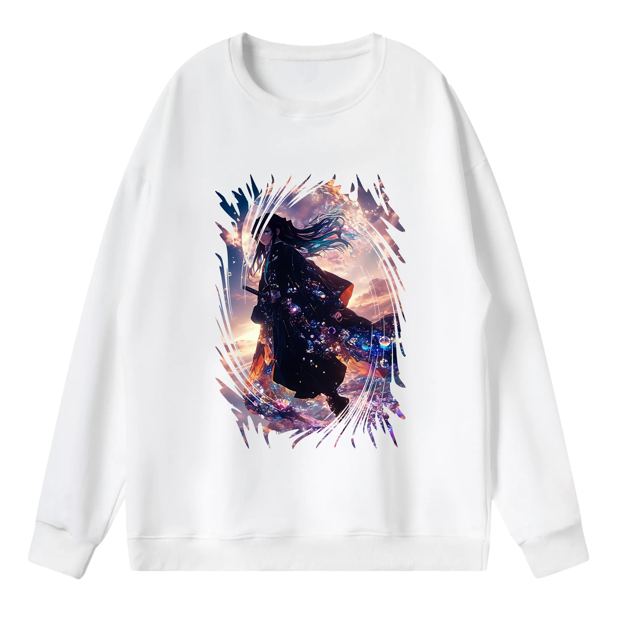 鬼滅の刃 グッズ,時透 無一郎 - 薄手 クルーネック スウェット 裏毛260g · ポリエステル 春秋向け カジュアル 男女兼用 · トレーナー デイリー スポーツ 散歩に最適