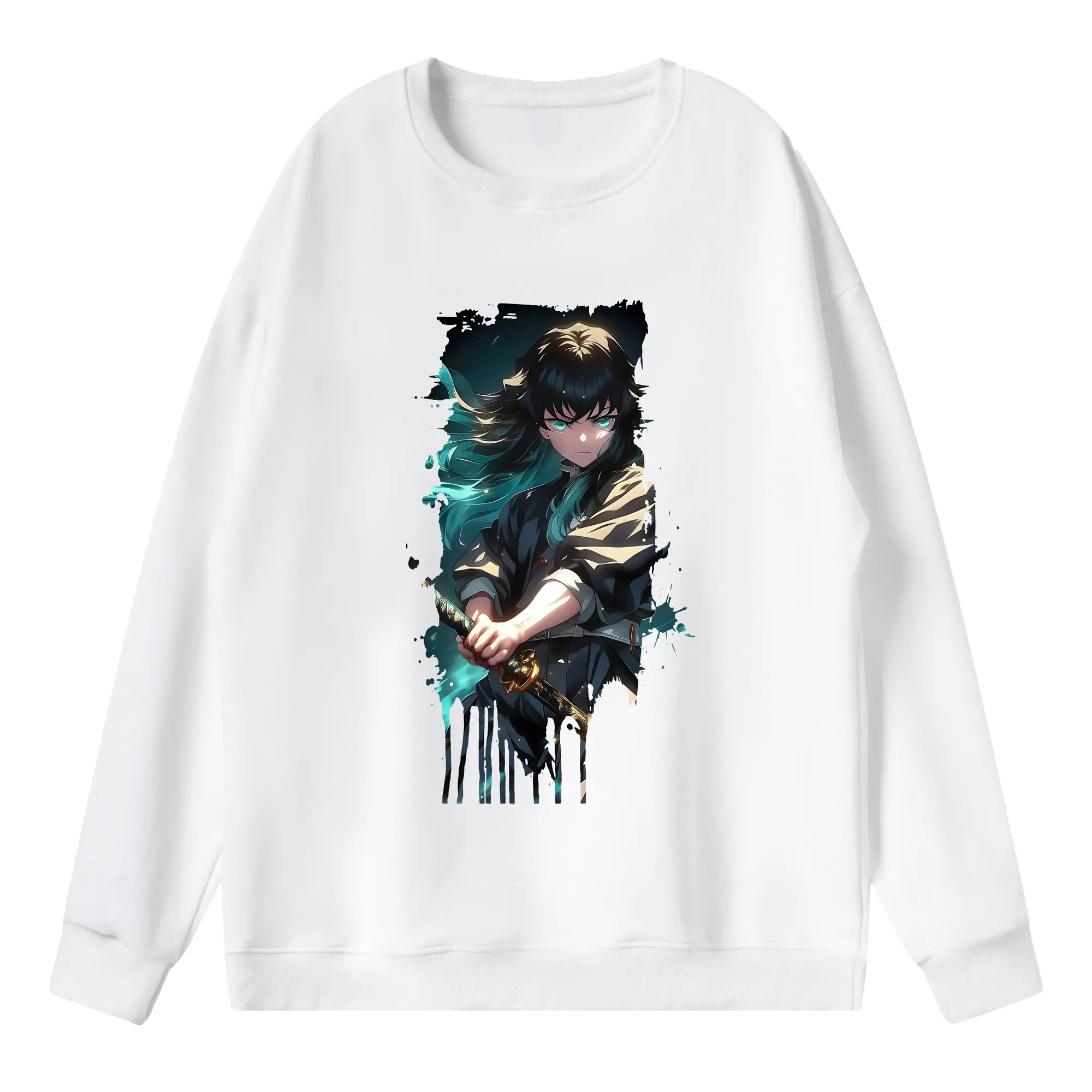 鬼滅の刃 グッズ,時透 無一郎 - 薄手 クルーネック スウェット 裏毛260g · ポリエステル 春秋向け カジュアル 男女兼用 · トレーナー デイリー スポーツ 散歩に最適