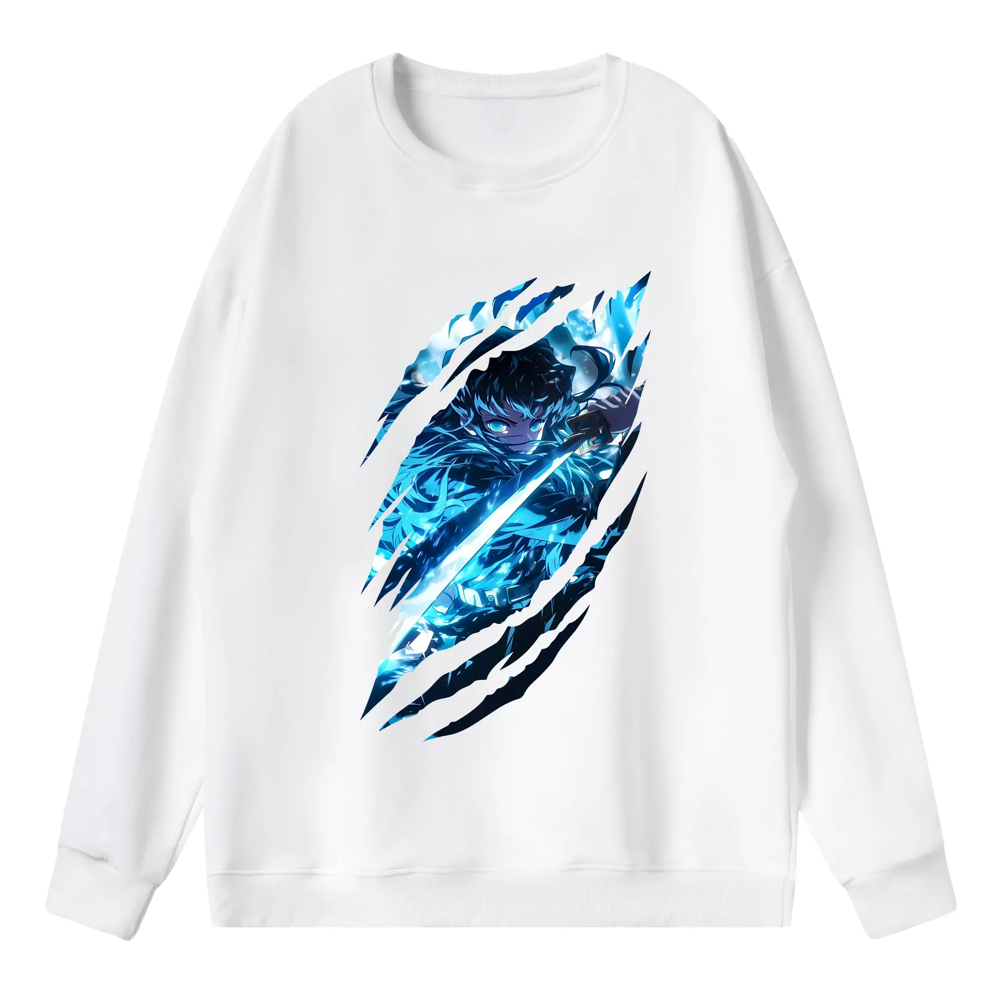 鬼滅の刃 グッズ,時透 無一郎 - 薄手 クルーネック スウェット 裏毛260g · ポリエステル 春秋向け カジュアル 男女兼用 · トレーナー デイリー スポーツ 散歩に最適