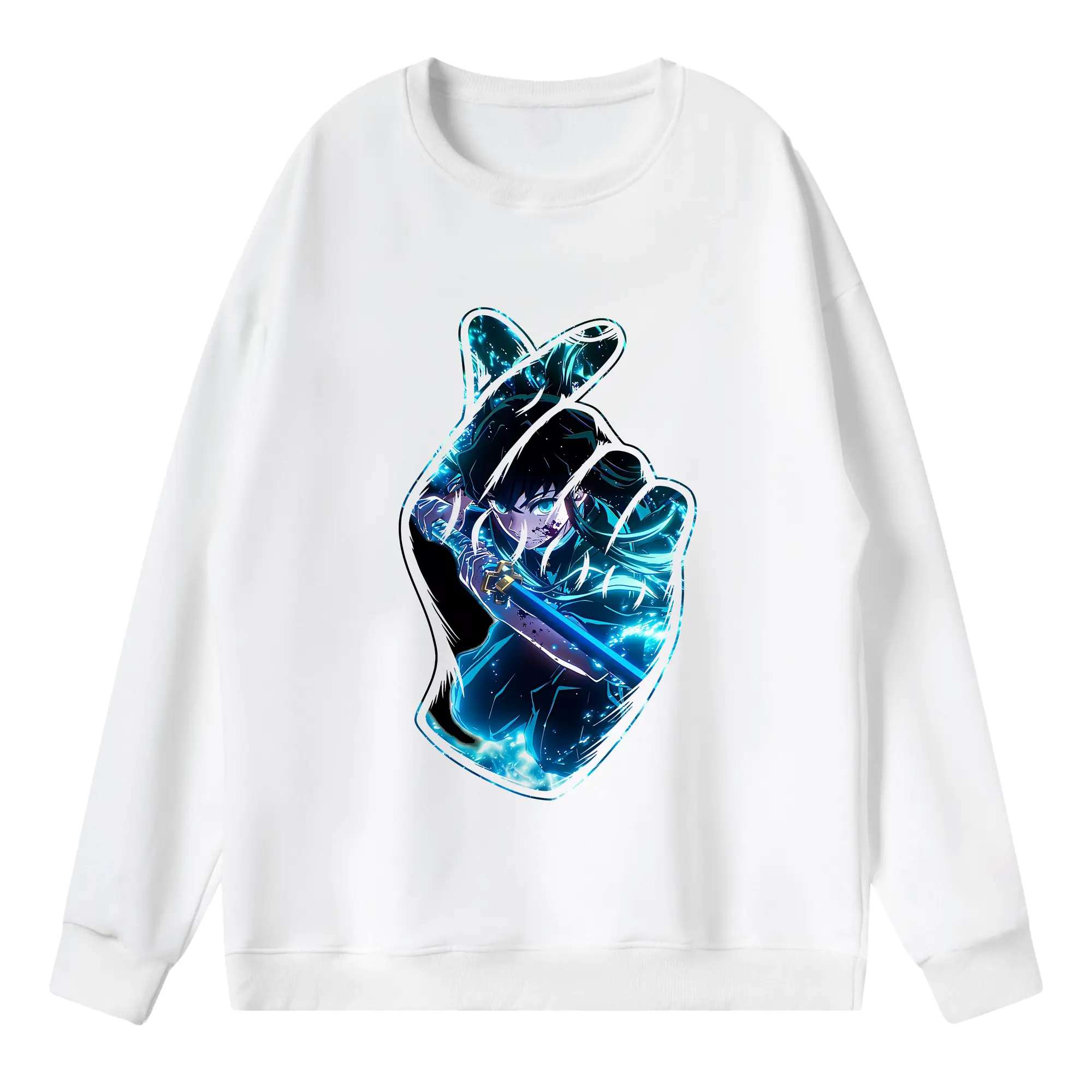 鬼滅の刃 グッズ,時透 無一郎 - 薄手 クルーネック スウェット 裏毛260g · ポリエステル 春秋向け カジュアル 男女兼用 · トレーナー デイリー スポーツ 散歩に最適