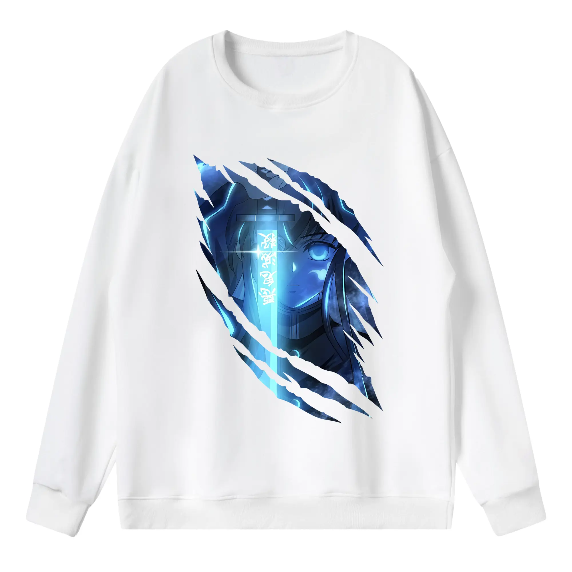 鬼滅の刃 グッズ,時透 無一郎 - 薄手 クルーネック スウェット 裏毛260g · ポリエステル 春秋向け カジュアル 男女兼用 · トレーナー デイリー スポーツ 散歩に最適