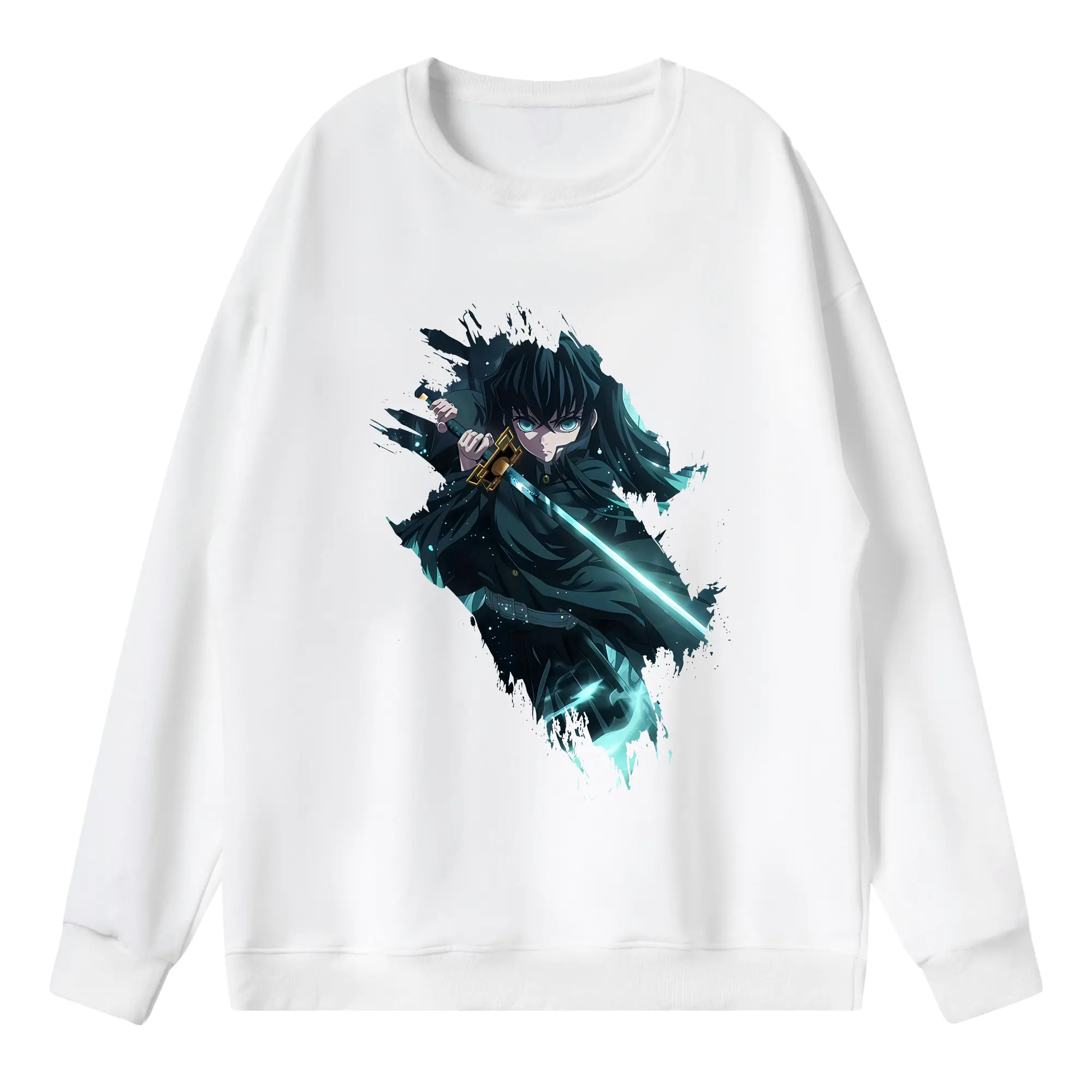 鬼滅の刃 グッズ,時透 無一郎 - 薄手 クルーネック スウェット 裏毛260g · ポリエステル 春秋向け カジュアル 男女兼用 · トレーナー デイリー スポーツ 散歩に最適