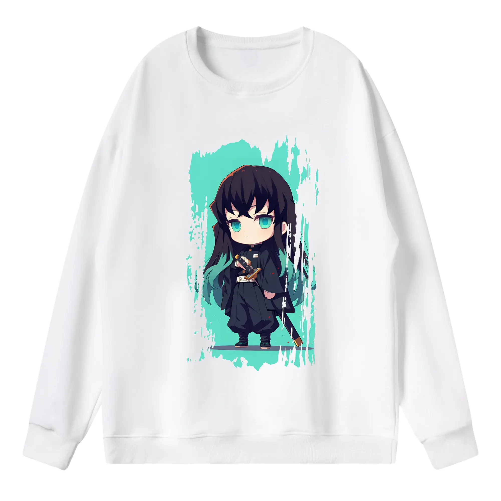 鬼滅の刃 グッズ,時透 無一郎 - 薄手 クルーネック スウェット 裏毛260g · ポリエステル 春秋向け カジュアル 男女兼用 · トレーナー デイリー スポーツ 散歩に最適