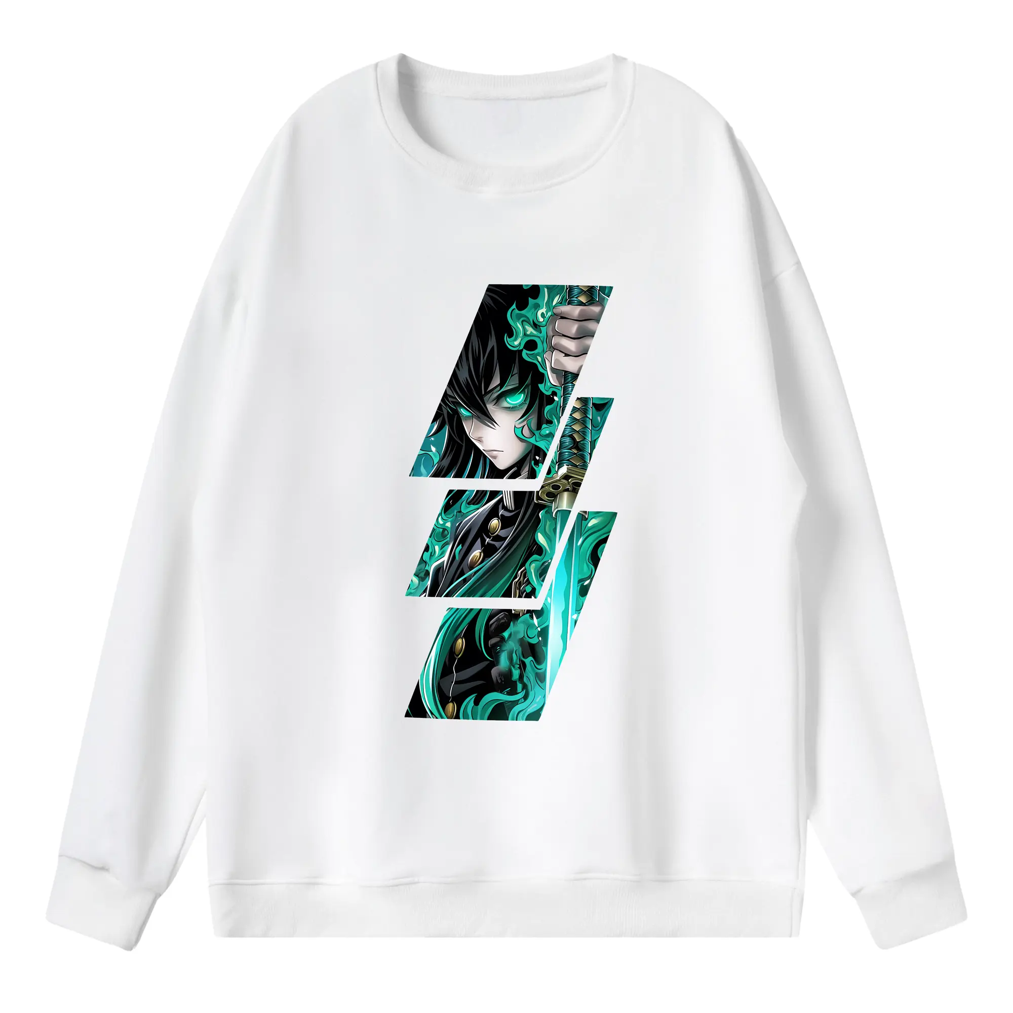 鬼滅の刃 グッズ,時透 無一郎 - 薄手 クルーネック スウェット 裏毛260g · ポリエステル 春秋向け カジュアル 男女兼用 · トレーナー デイリー スポーツ 散歩に最適