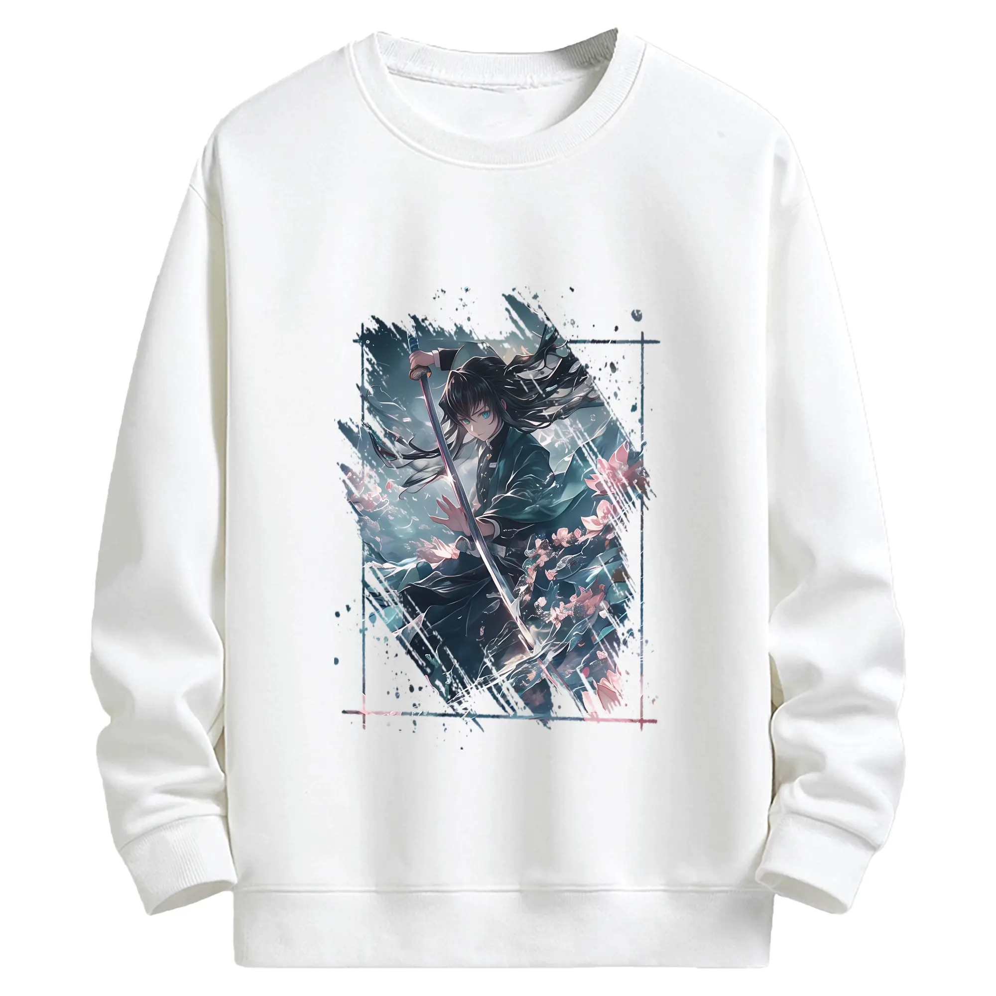 鬼滅の刃 グッズ,時透 無一郎 - キッズ クルーネックスウェットシャツ ・ フロントプリント ・ 綿80％ ポリエステル20％ ・ 快適 通学 スポーツ 日常使い お散歩用