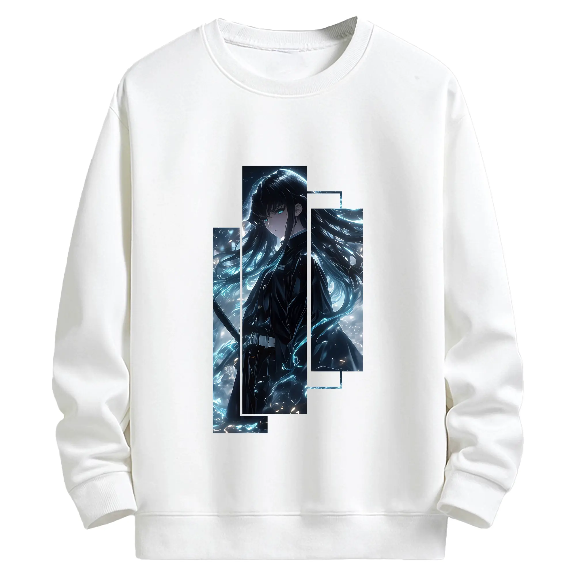 鬼滅の刃 グッズ,時透 無一郎 - キッズ クルーネックスウェットシャツ ・ フロントプリント ・ 綿80％ ポリエステル20％ ・ 快適 通学 スポーツ 日常使い お散歩用