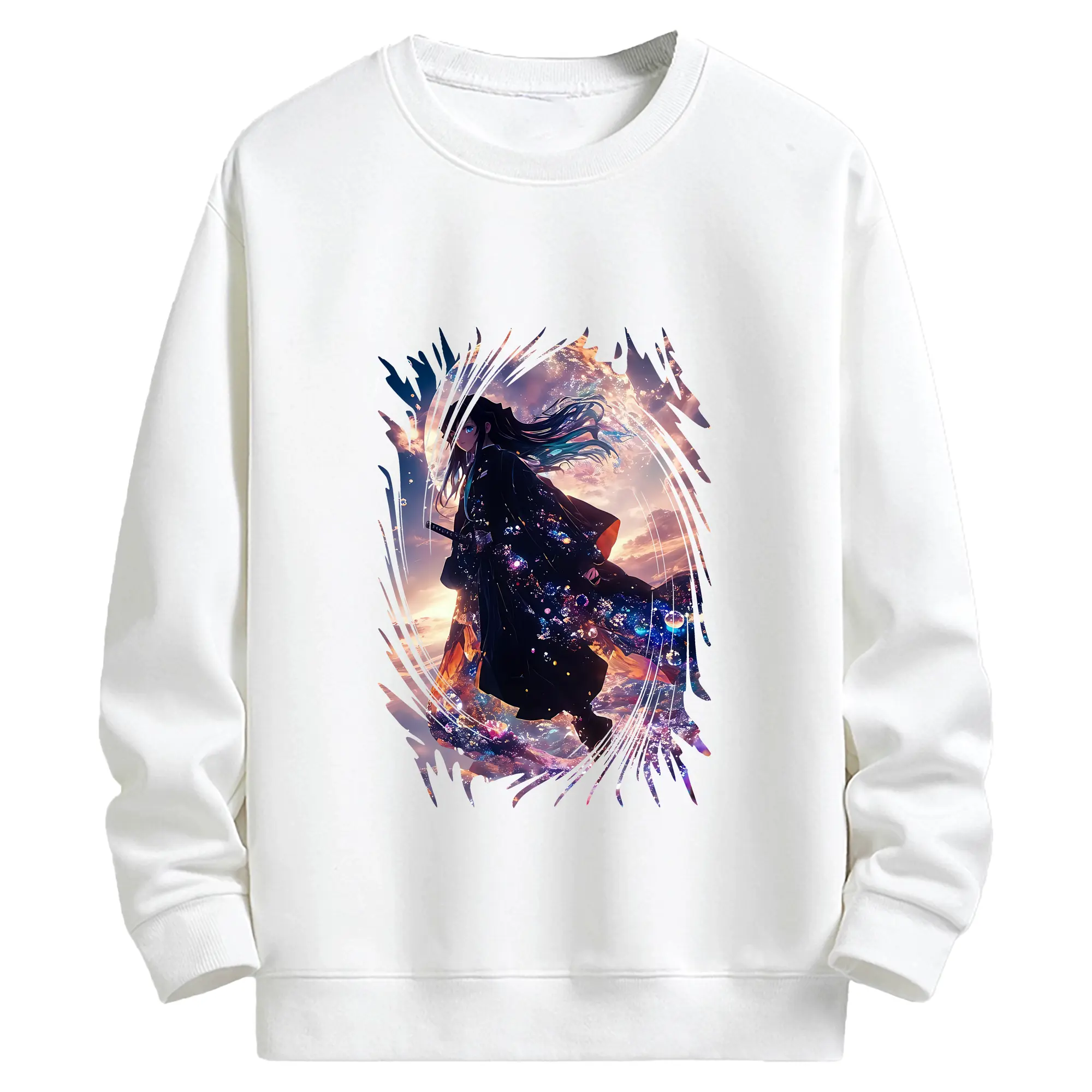 鬼滅の刃 グッズ,時透 無一郎 - キッズ クルーネックスウェットシャツ ・ フロントプリント ・ 綿80％ ポリエステル20％ ・ 快適 通学 スポーツ 日常使い お散歩用