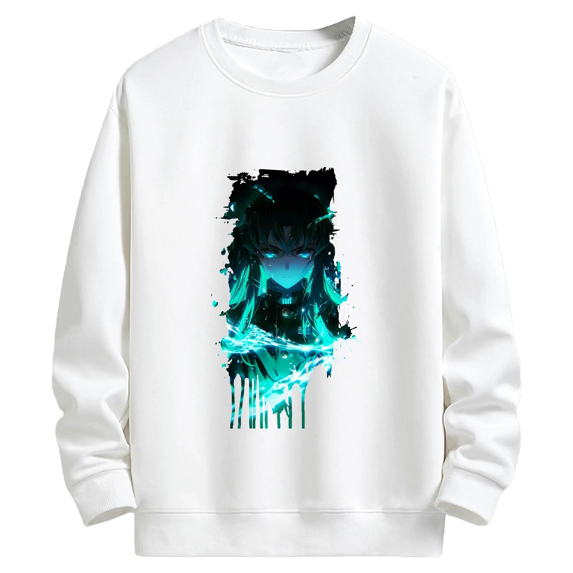 鬼滅の刃 グッズ,時透 無一郎 - キッズ クルーネックスウェットシャツ ・ フロントプリント ・ 綿80％ ポリエステル20％ ・ 快適 通学 スポーツ 日常使い お散歩用