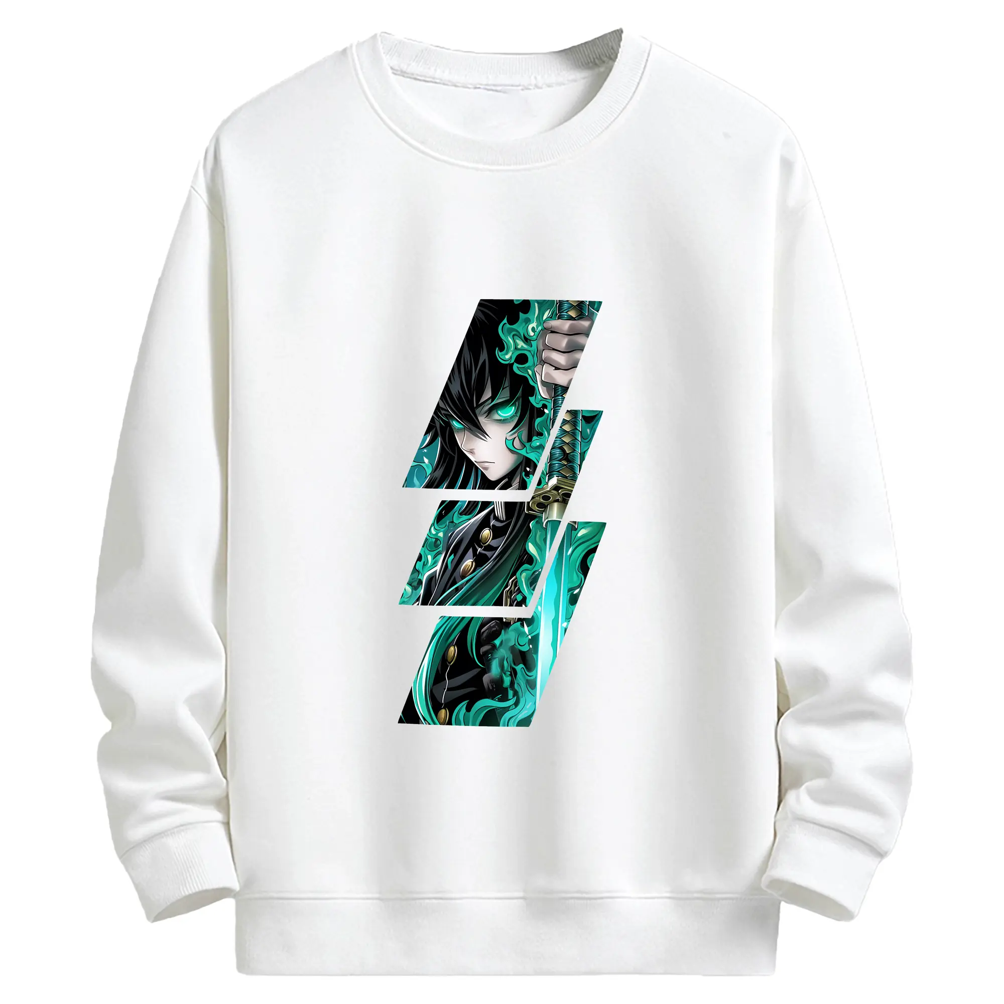 鬼滅の刃 グッズ,時透 無一郎 - キッズ クルーネックスウェットシャツ ・ フロントプリント ・ 綿80％ ポリエステル20％ ・ 快適 通学 スポーツ 日常使い お散歩用