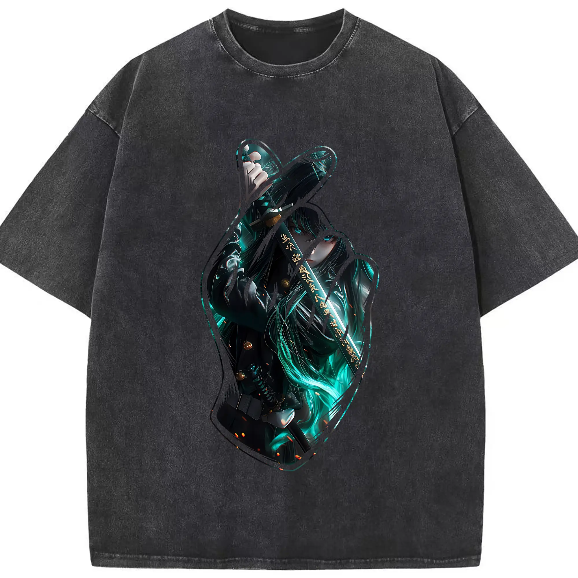 鬼滅の刃 グッズ,時透 無一郎 - 綿100％ ヴィンテージ風 半袖Tシャツ ・ フロントプリント ・ 柔らか肌触り ・ 通気性 快適 ・ スポーツ カジュアル 外出用