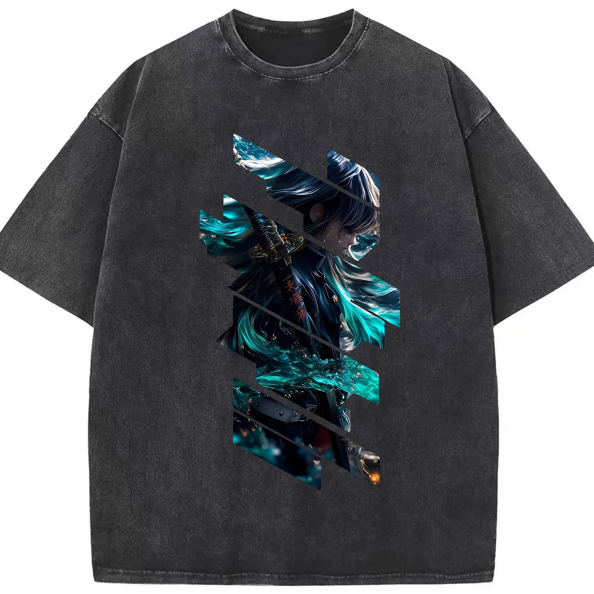 鬼滅の刃 グッズ,時透 無一郎 - 綿100％ ヴィンテージ風 半袖Tシャツ ・ フロントプリント ・ 柔らか肌触り ・ 通気性 快適 ・ スポーツ カジュアル 外出用