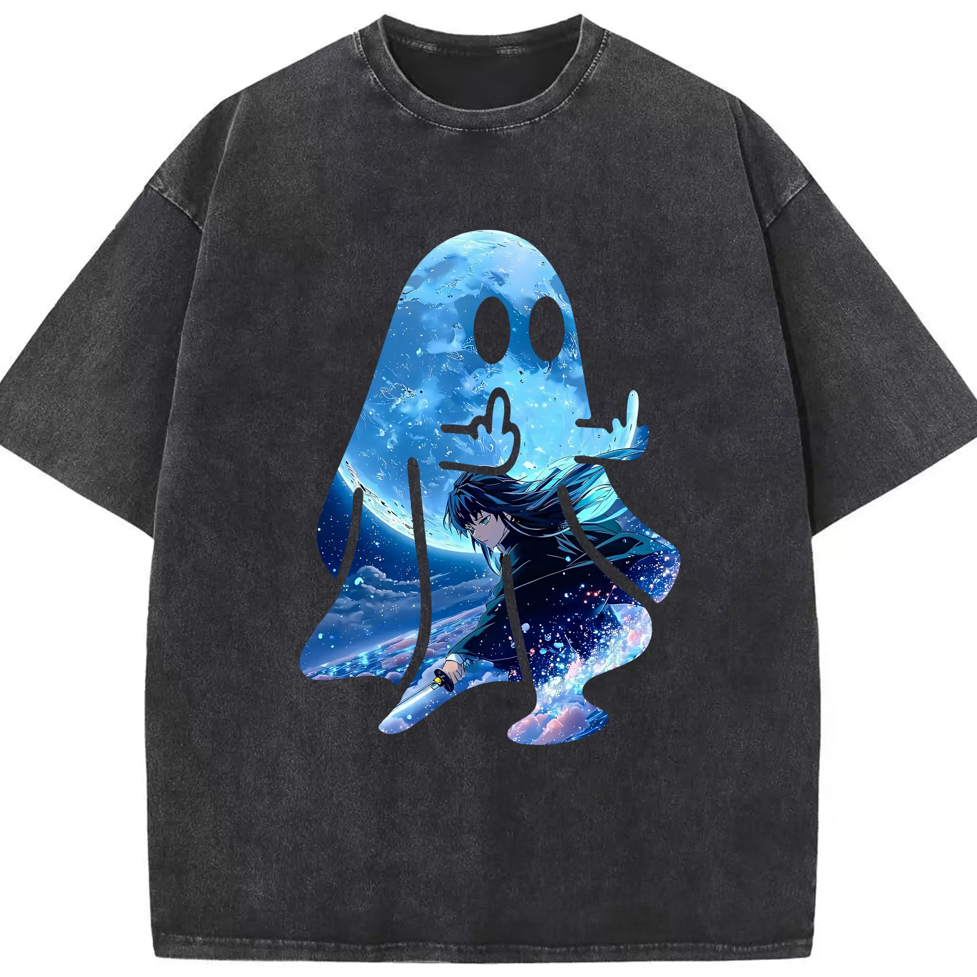 鬼滅の刃 グッズ,時透 無一郎 - 綿100％ ヴィンテージ風 半袖Tシャツ ・ フロントプリント ・ 柔らか肌触り ・ 通気性 快適 ・ スポーツ カジュアル 外出用