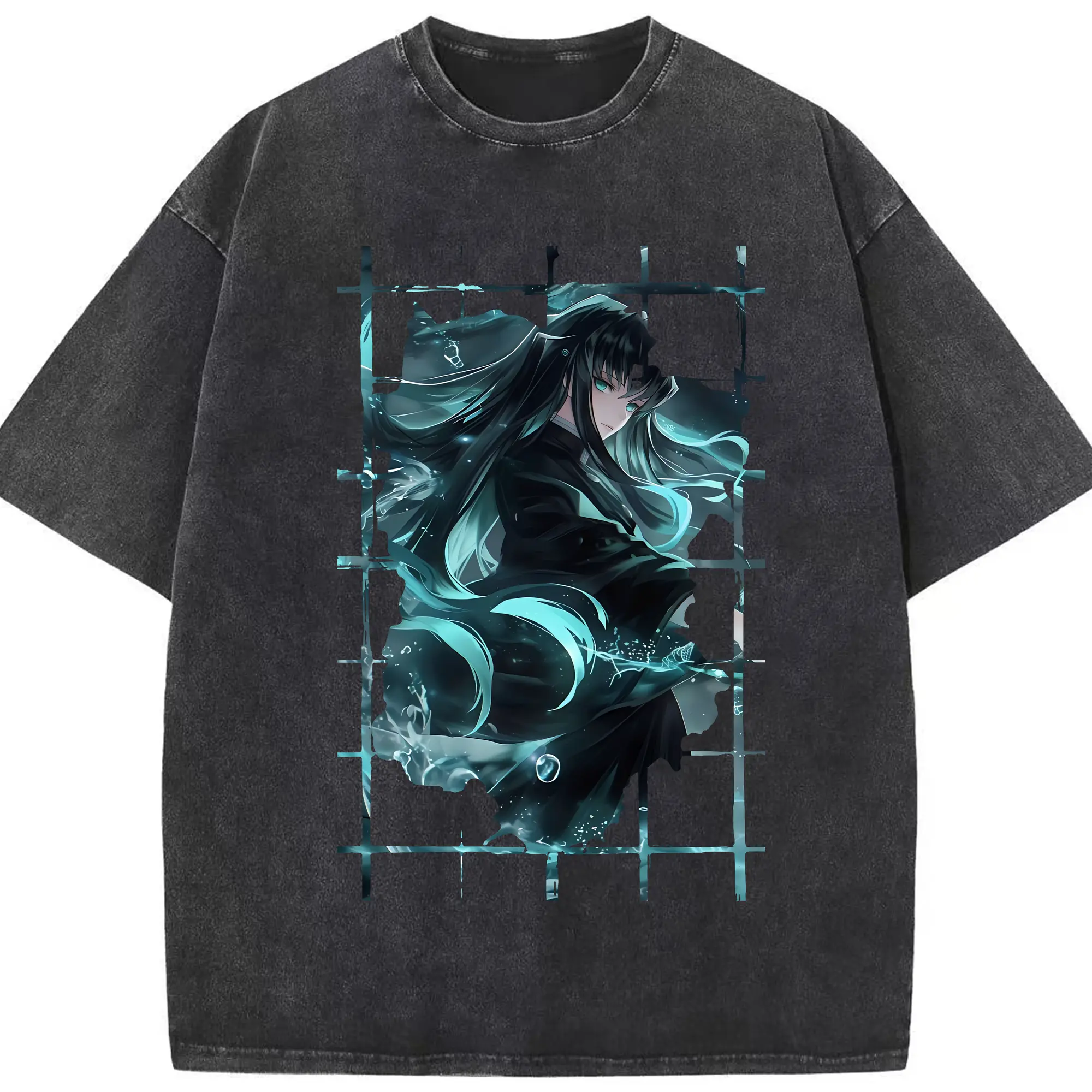 鬼滅の刃 グッズ,時透 無一郎 - 綿100％ ヴィンテージ風 半袖Tシャツ ・ フロントプリント ・ 柔らか肌触り ・ 通気性 快適 ・ スポーツ カジュアル 外出用