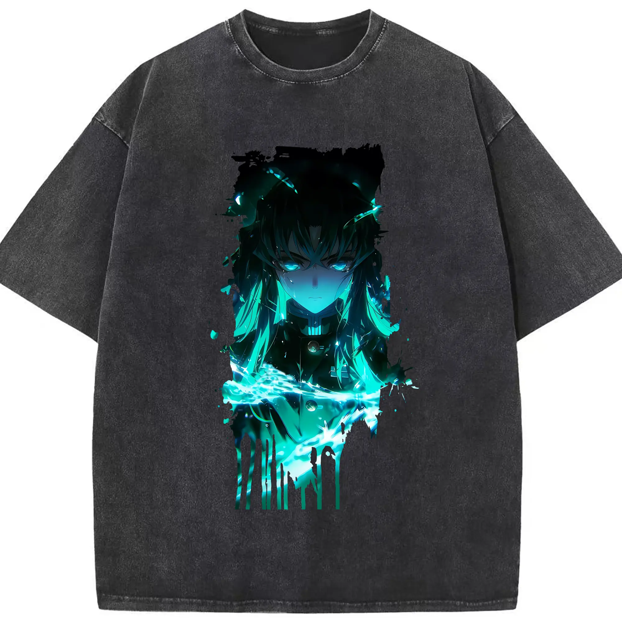 鬼滅の刃 グッズ,時透 無一郎 - 綿100％ ヴィンテージ風 半袖Tシャツ ・ フロントプリント ・ 柔らか肌触り ・ 通気性 快適 ・ スポーツ カジュアル 外出用