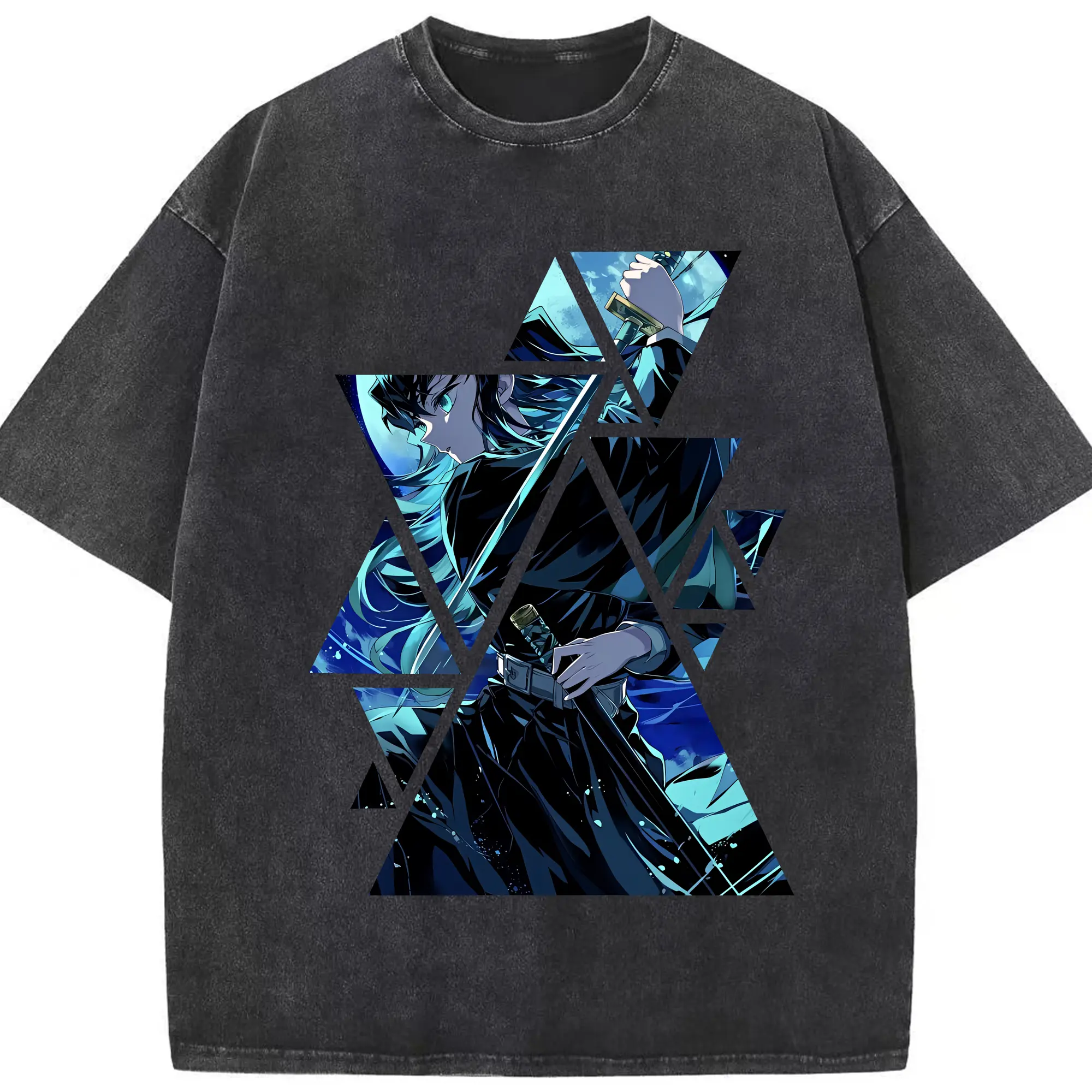 鬼滅の刃 グッズ,時透 無一郎 - 綿100％ ヴィンテージ風 半袖Tシャツ ・ フロントプリント ・ 柔らか肌触り ・ 通気性 快適 ・ スポーツ カジュアル 外出用