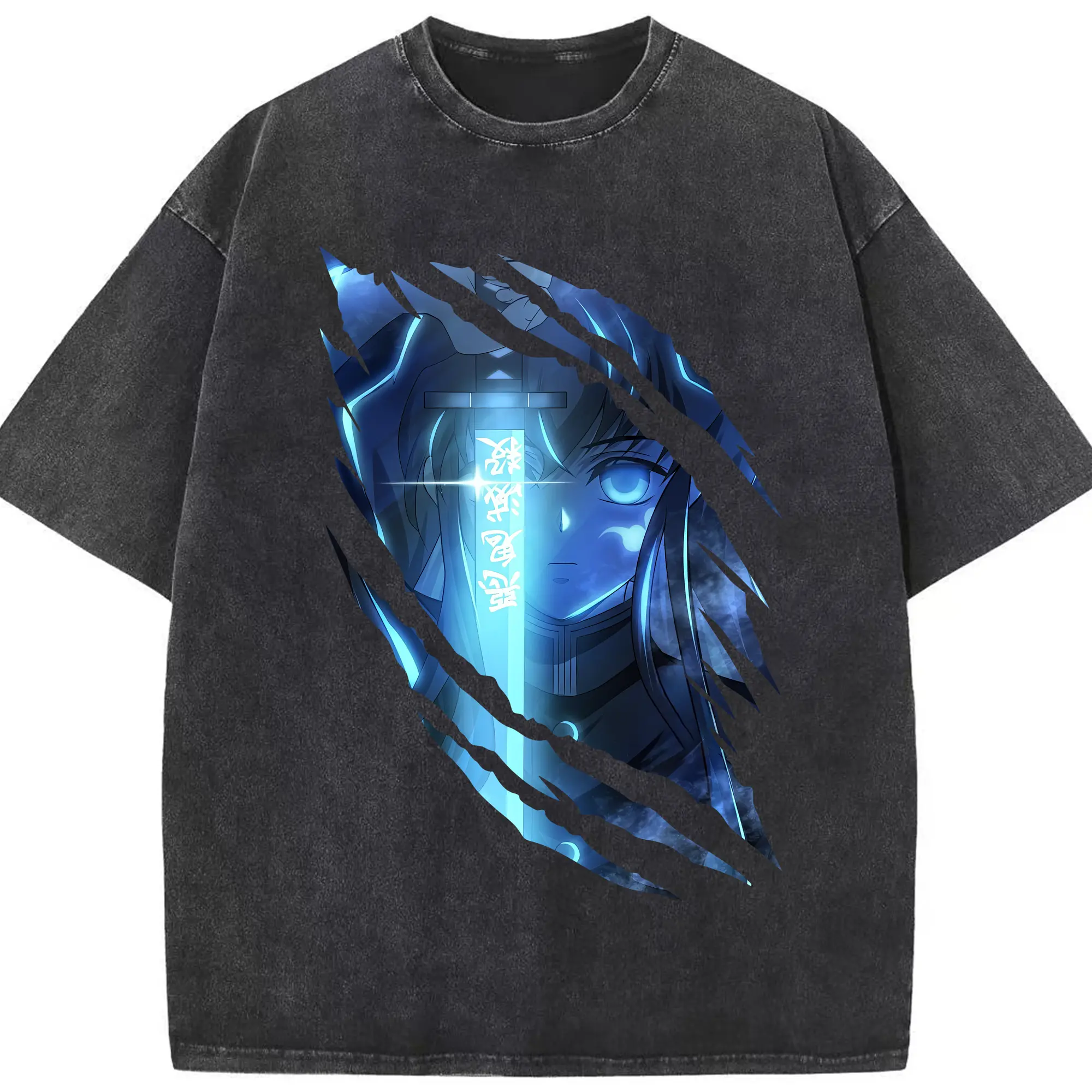 鬼滅の刃 グッズ,時透 無一郎 - 綿100％ ヴィンテージ風 半袖Tシャツ ・ フロントプリント ・ 柔らか肌触り ・ 通気性 快適 ・ スポーツ カジュアル 外出用