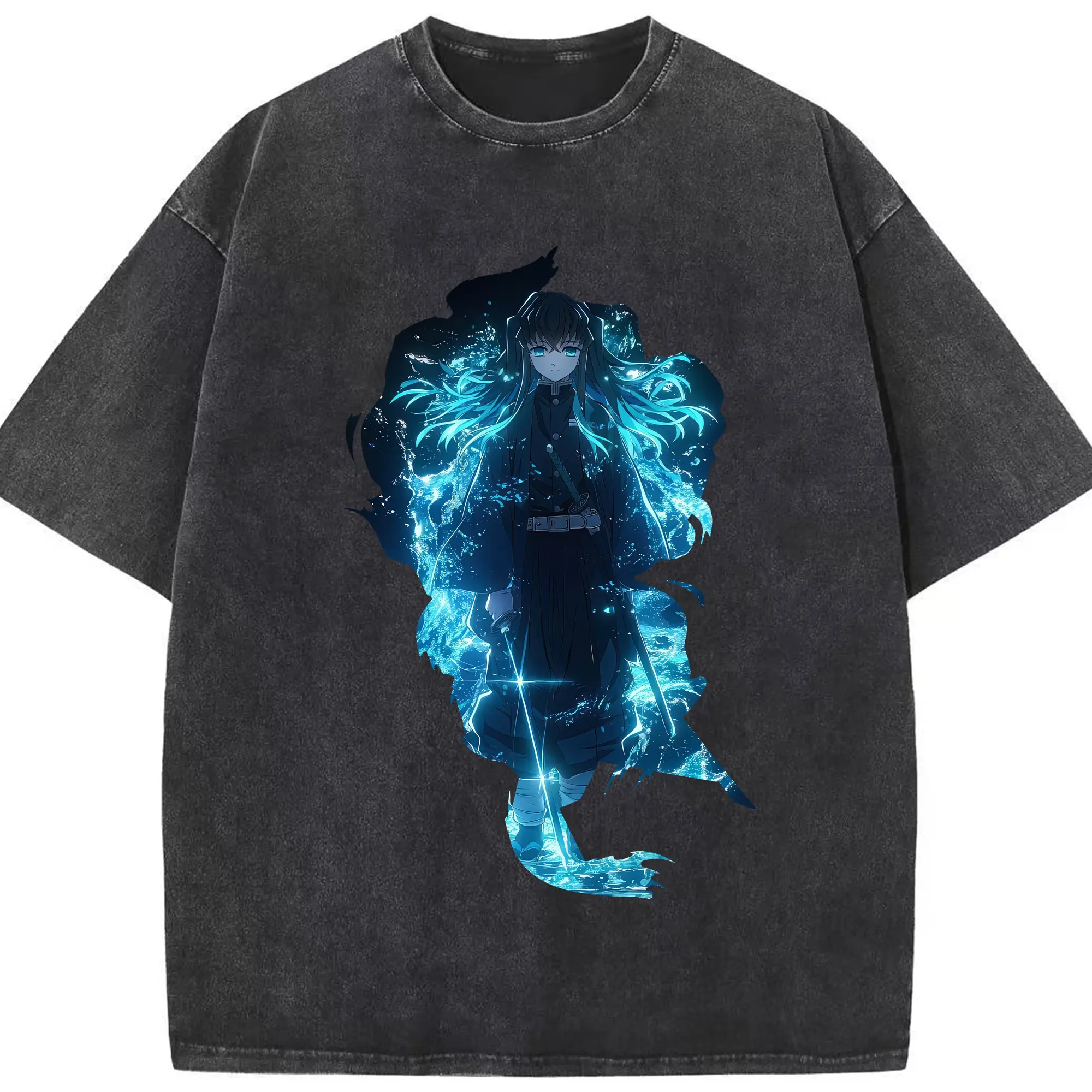 鬼滅の刃 グッズ,時透 無一郎 - 綿100％ ヴィンテージ風 半袖Tシャツ ・ フロントプリント ・ 柔らか肌触り ・ 通気性 快適 ・ スポーツ カジュアル 外出用