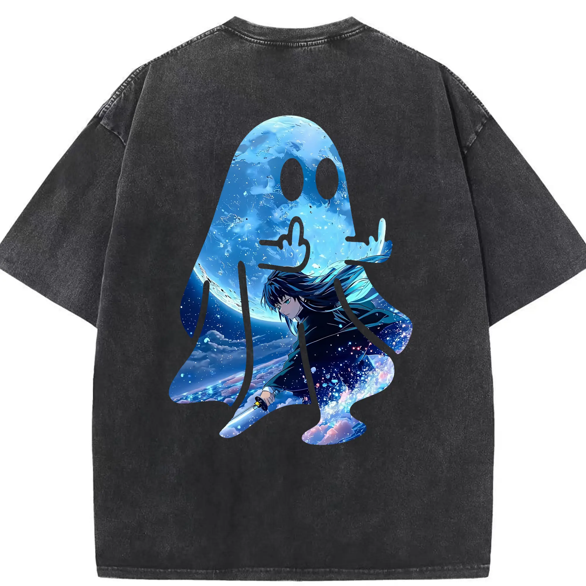 鬼滅の刃 グッズ,時透 無一郎 - 綿100％ ヴィンテージ風 半袖Tシャツ ・ 背面プリント ・ 柔らか肌触り ・ 通気性 快適 ・ スポーツ カジュアル 外出用