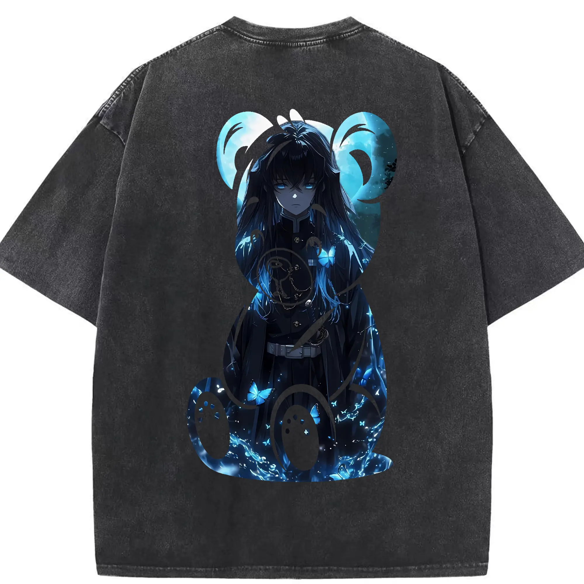 鬼滅の刃 グッズ,時透 無一郎 - 綿100％ ヴィンテージ風 半袖Tシャツ ・ 背面プリント ・ 柔らか肌触り ・ 通気性 快適 ・ スポーツ カジュアル 外出用