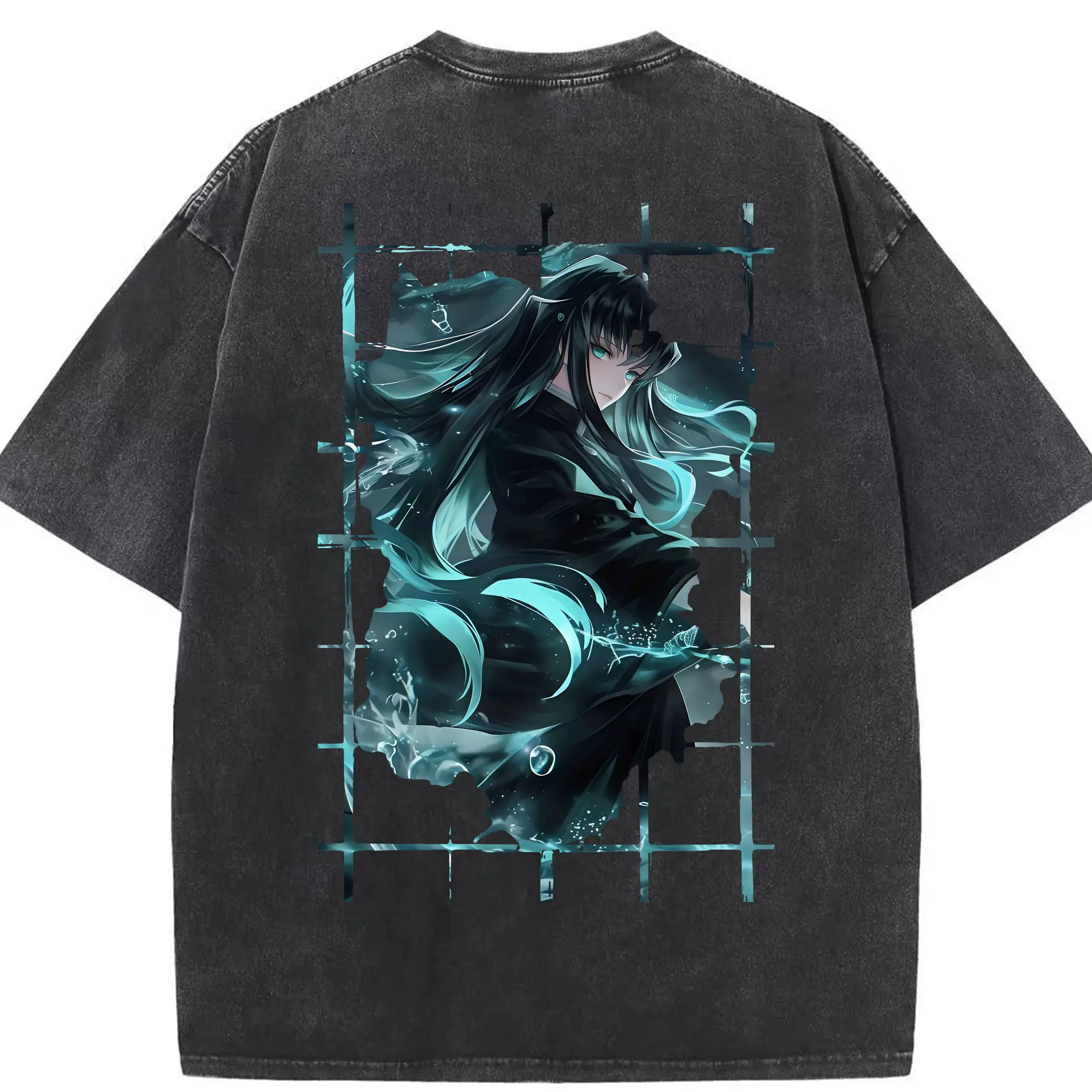 鬼滅の刃 グッズ,時透 無一郎 - 綿100％ ヴィンテージ風 半袖Tシャツ ・ 背面プリント ・ 柔らか肌触り ・ 通気性 快適 ・ スポーツ カジュアル 外出用