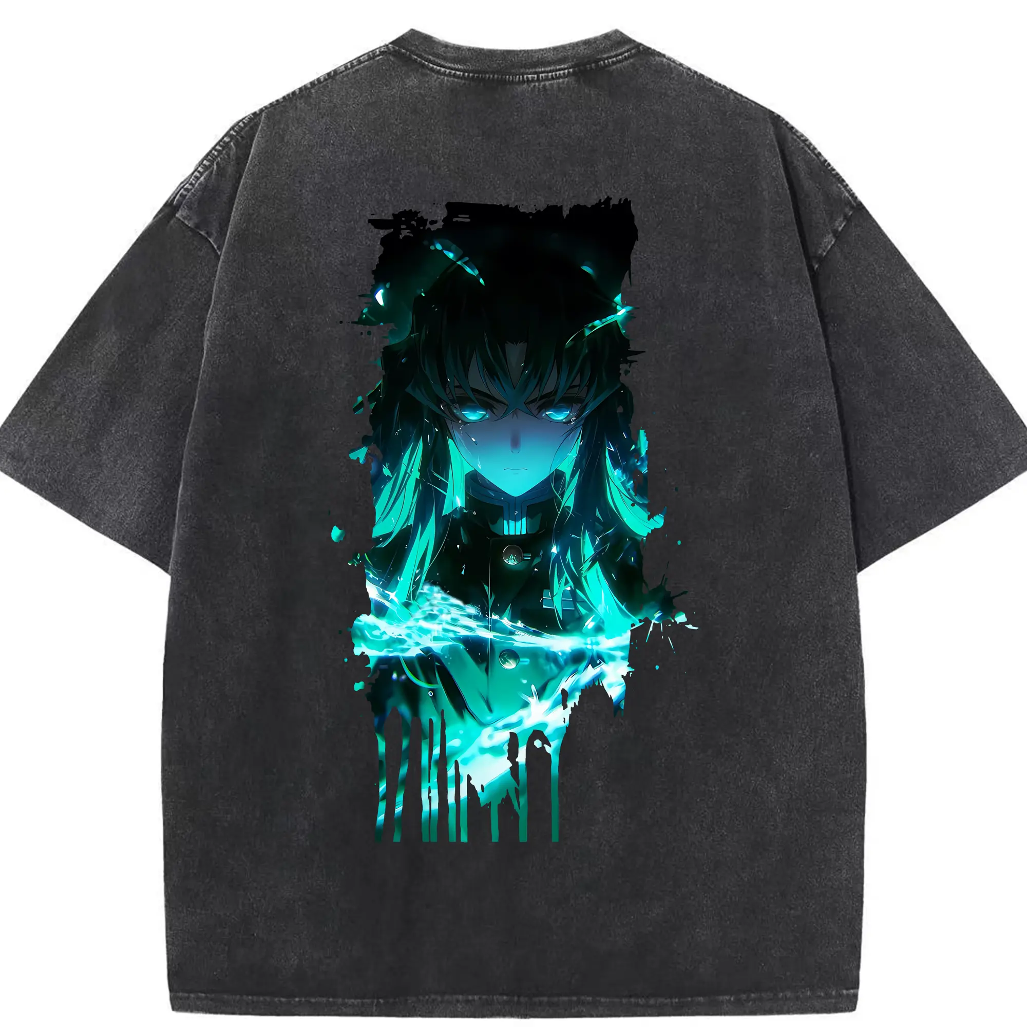 鬼滅の刃 グッズ,時透 無一郎 - 綿100％ ヴィンテージ風 半袖Tシャツ ・ 背面プリント ・ 柔らか肌触り ・ 通気性 快適 ・ スポーツ カジュアル 外出用