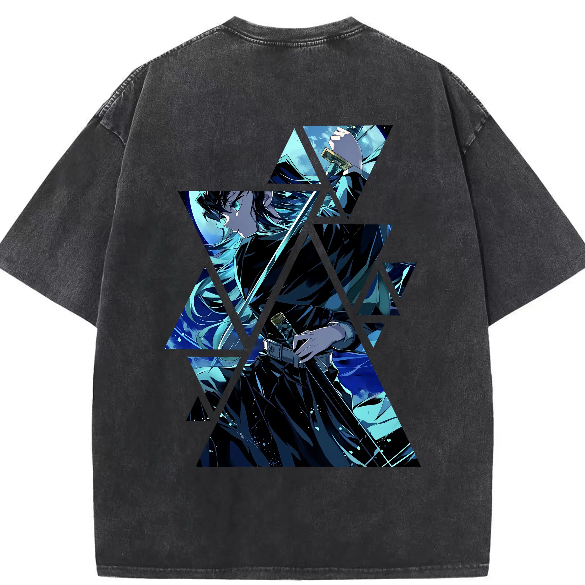 鬼滅の刃 グッズ,時透 無一郎 - 綿100％ ヴィンテージ風 半袖Tシャツ ・ 背面プリント ・ 柔らか肌触り ・ 通気性 快適 ・ スポーツ カジュアル 外出用