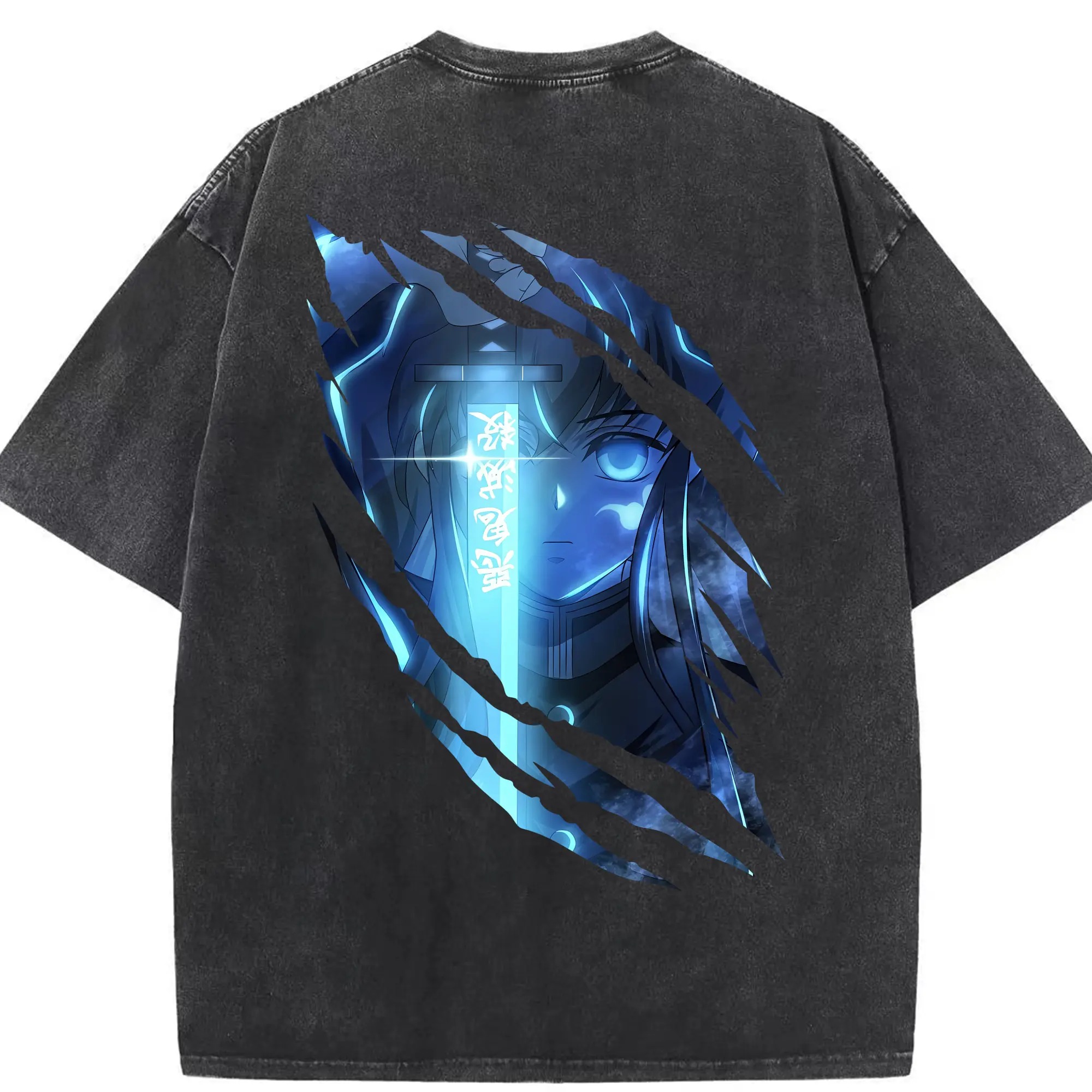 鬼滅の刃 グッズ,時透 無一郎 - 綿100％ ヴィンテージ風 半袖Tシャツ ・ 背面プリント ・ 柔らか肌触り ・ 通気性 快適 ・ スポーツ カジュアル 外出用