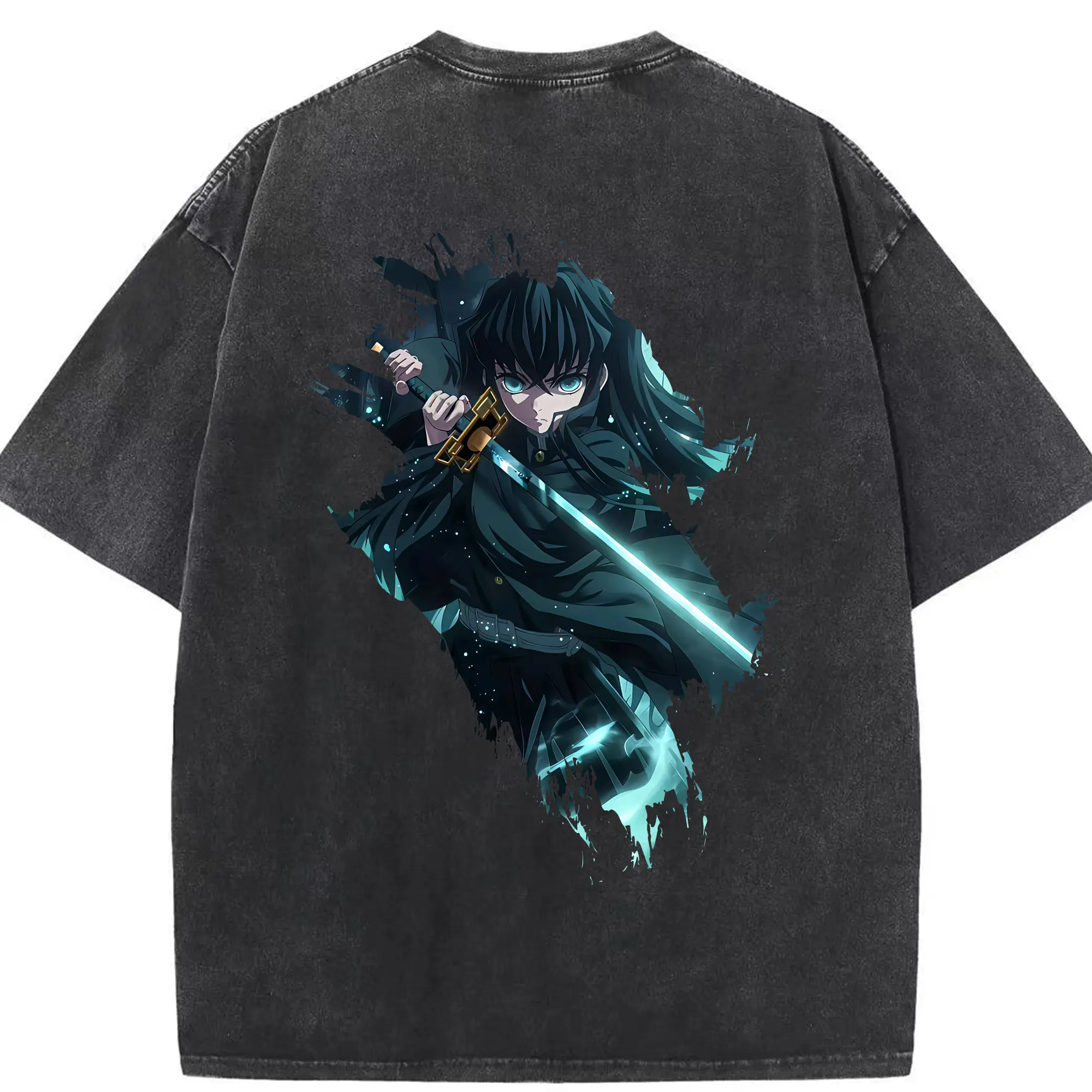 鬼滅の刃 グッズ,時透 無一郎 - 綿100％ ヴィンテージ風 半袖Tシャツ ・ 背面プリント ・ 柔らか肌触り ・ 通気性 快適 ・ スポーツ カジュアル 外出用