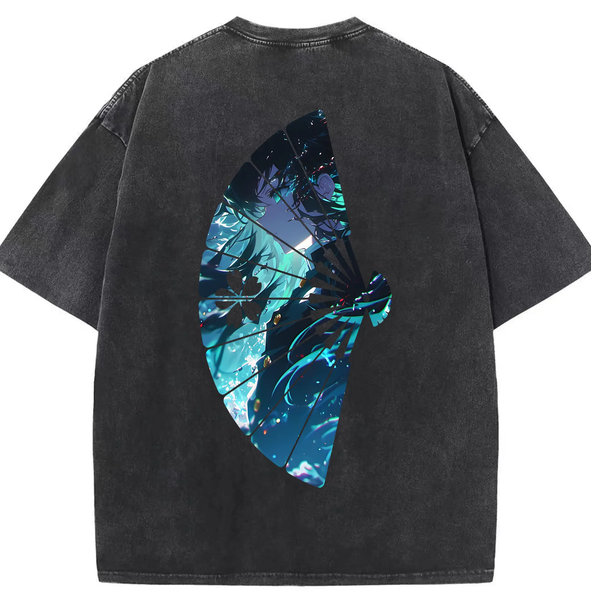 鬼滅の刃 グッズ,時透 無一郎 - 綿100％ ヴィンテージ風 半袖Tシャツ ・ 背面プリント ・ 柔らか肌触り ・ 通気性 快適 ・ スポーツ カジュアル 外出用