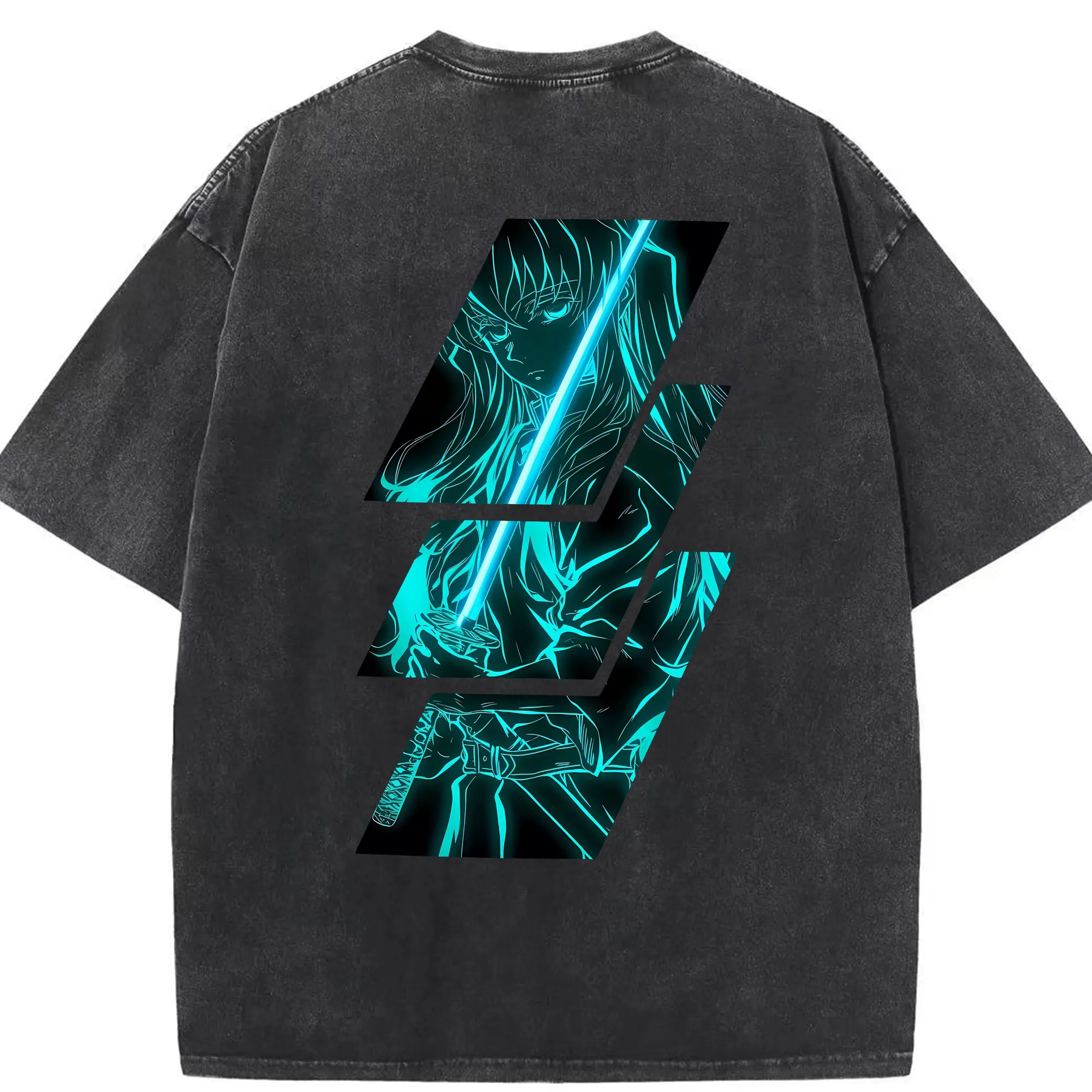 鬼滅の刃 グッズ,時透 無一郎 - 綿100％ ヴィンテージ風 半袖Tシャツ ・ 背面プリント ・ 柔らか肌触り ・ 通気性 快適 ・ スポーツ カジュアル 外出用