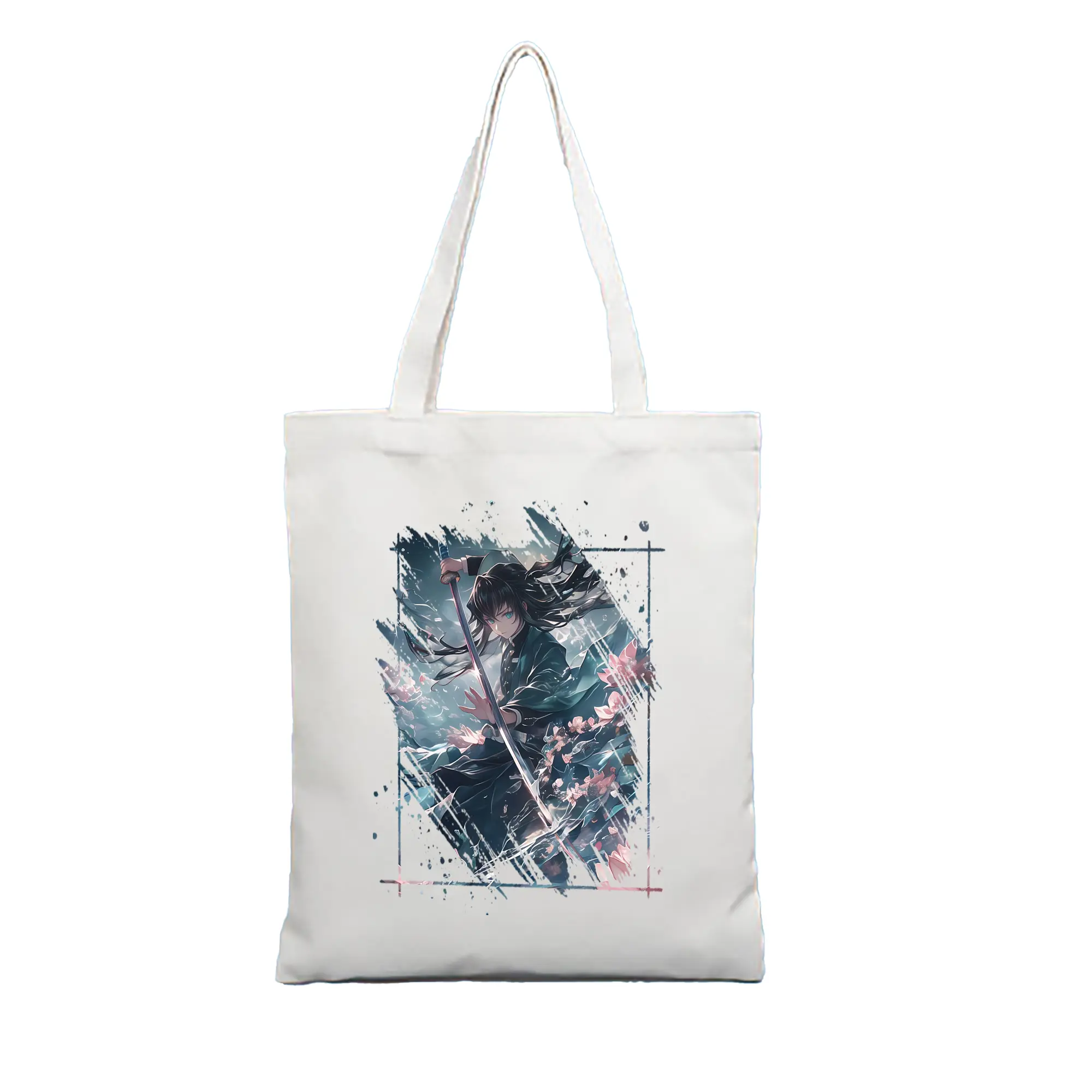 鬼滅の刃 グッズ,時透 無一郎 - 縦型キャンバス手提げバッグ（トートバッグ） ・ キャンバス素材 ・ ショッピング用 ・ 軽量 丈夫 お手入れ簡単