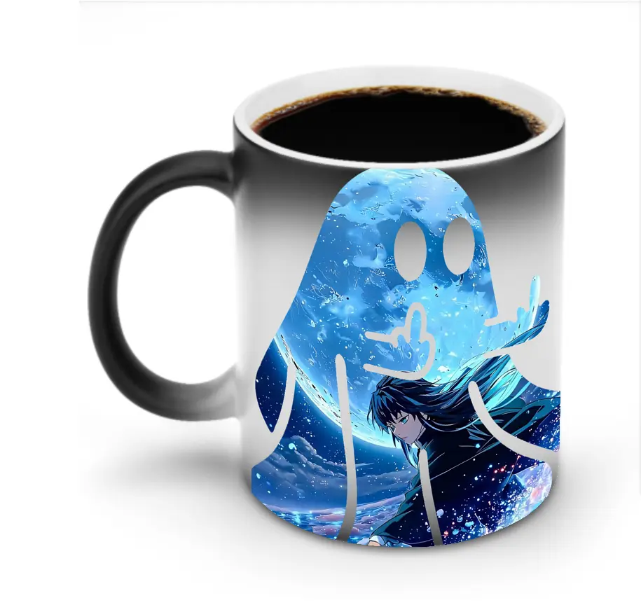 鬼滅の刃 グッズ,時透 無一郎 - 変色マグカップ ・ セラミック ・ 熱転写プリント ・ 耐久性 高品質 ・ ギフト・自宅用 コーヒー お茶
