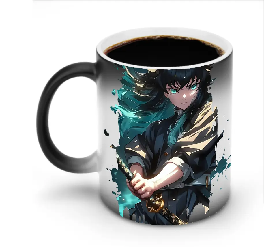 鬼滅の刃 グッズ,時透 無一郎 - 変色マグカップ ・ セラミック ・ 熱転写プリント ・ 耐久性 高品質 ・ ギフト・自宅用 コーヒー お茶